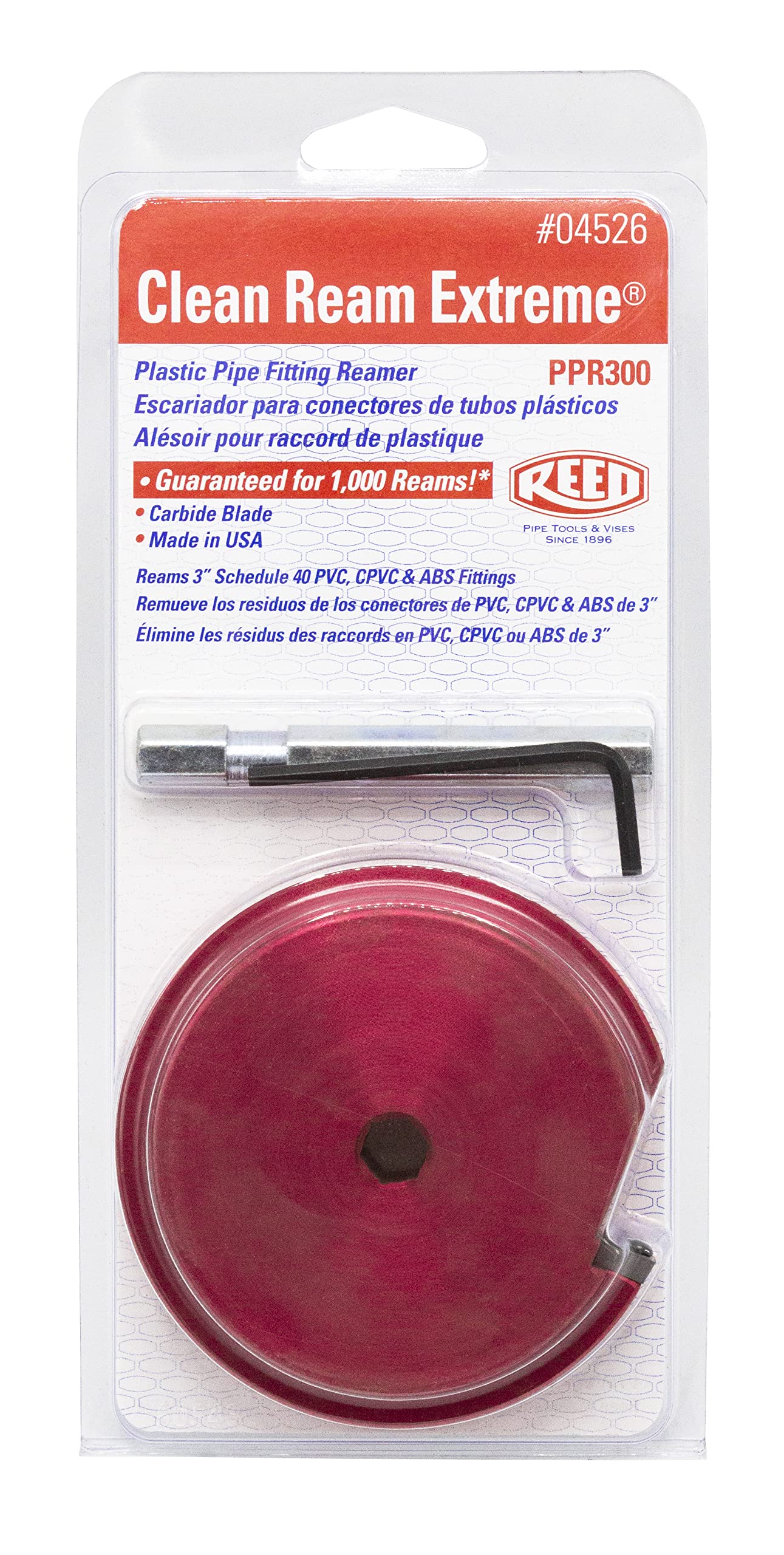 Reed PPR300 3-Inch Plastic Pipe Fitting Reamer