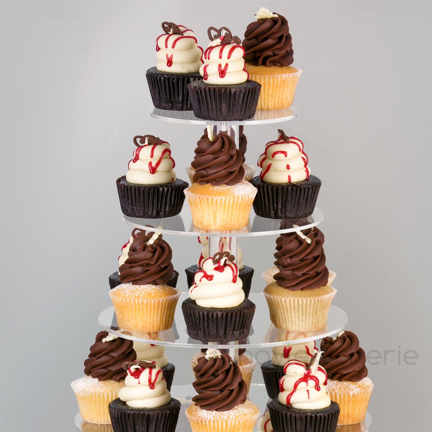 5 Tier Acrylic Cupcake Stand, Extra Thick 5mm Base, Large Cupcake Tower, Multi Tiered Cake Stand Round Clear Holder for Dessert Table Display, Weddings, Birthday Party, Graduation, Pastry, Donut Tree