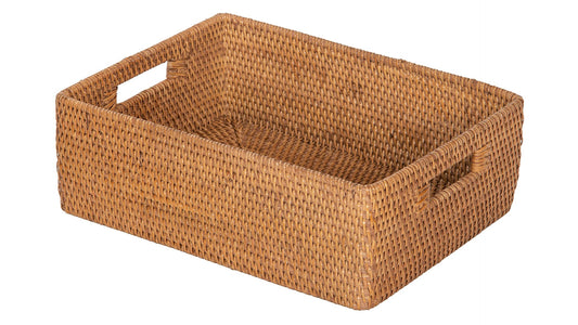 KOUBOO Laguna Rattan Shelf & Basket, Wicker Storage Basket, Ideal for Kitchen Storage Baskets Shelves, Decorative Box, Toys Home Organizer Natural