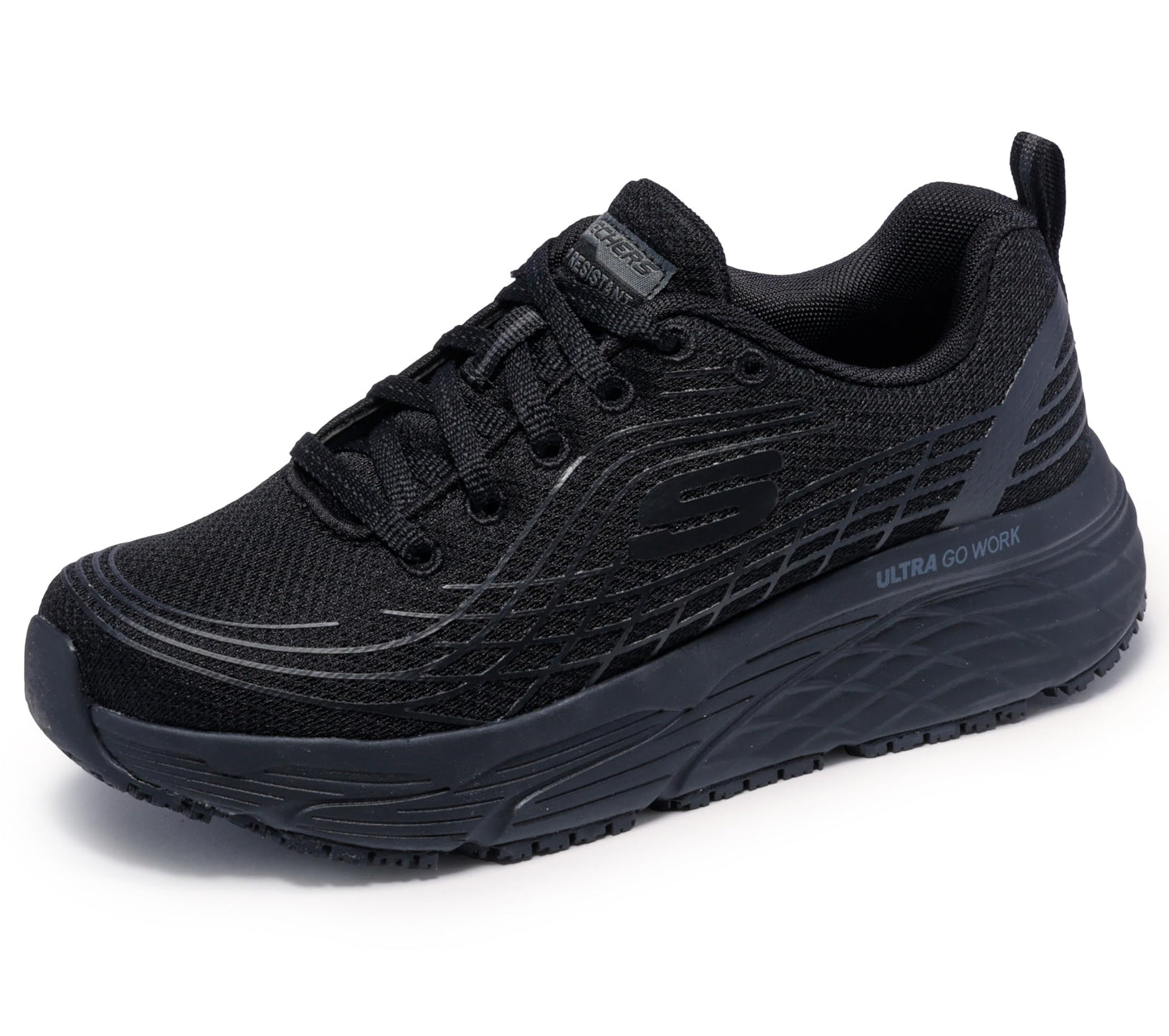 Skechers Women's Relaxed Fit Max Cusioning Elite SR Outsole Health Care Professional Shoe, Black, 8 Wide