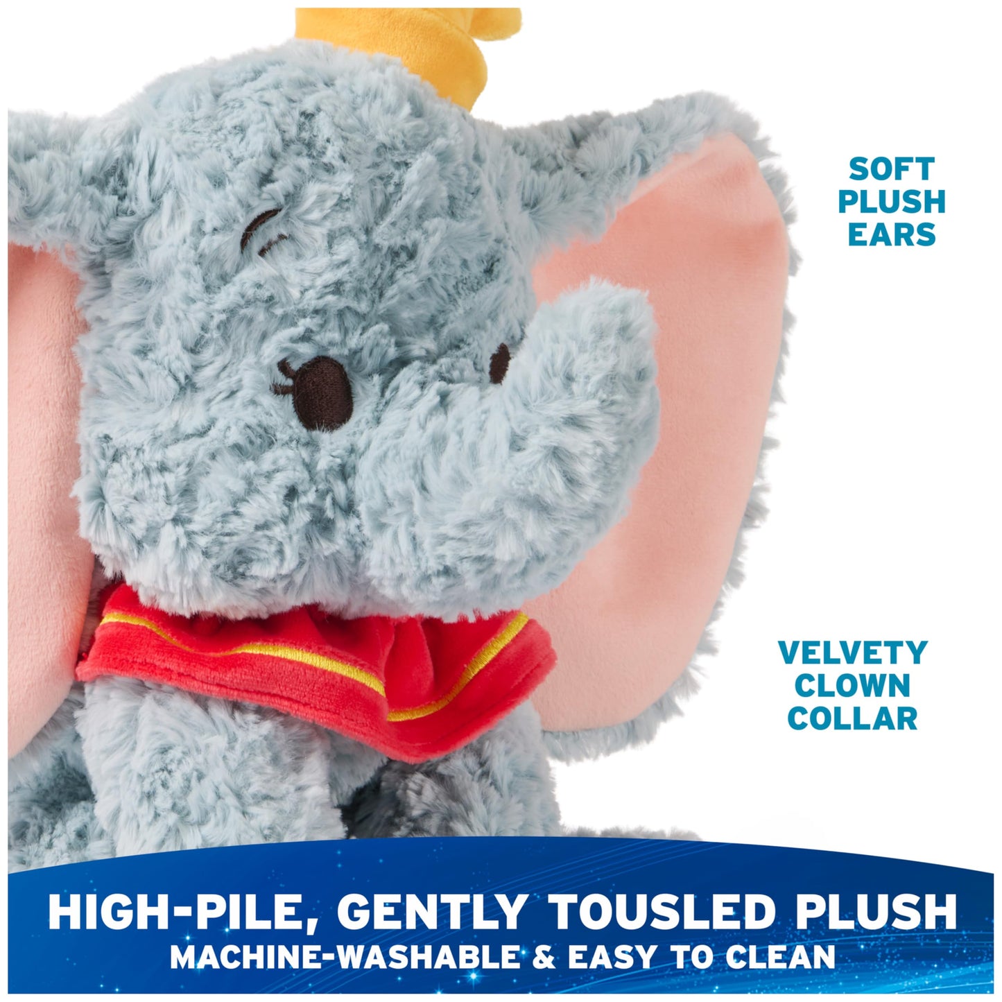 GUND Disney Official Dumbo Plush, Disney Cozys Collection, Dumbo Toys, Elephant Stuffed Animal for Ages 1 and Up, Gray, 10”