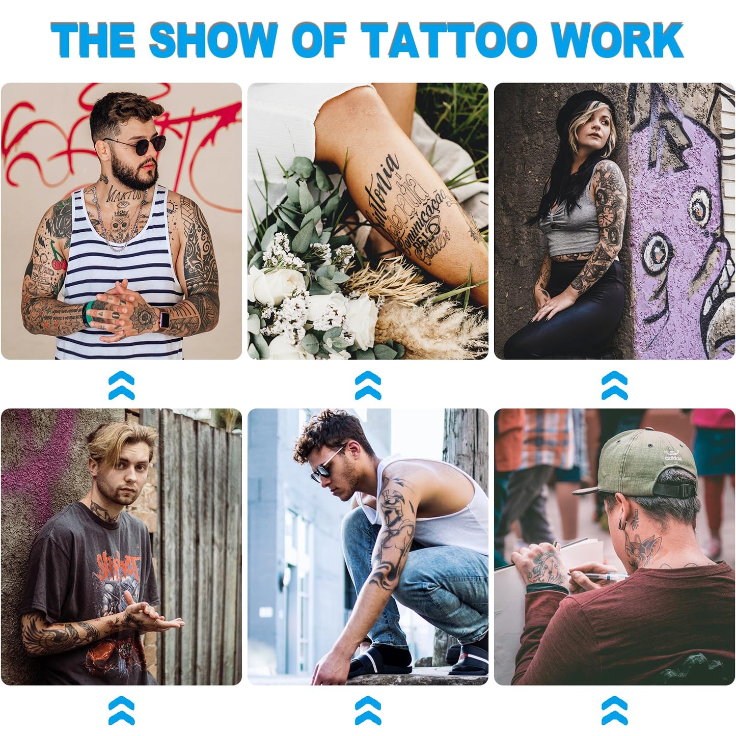 Emalla 3MM Fake Tattoo Skin - 20Pcs Thick Skin Practice Kit 7.48"x5.6" Double Sides Fake Skin Soft Silicone Practice for Beginners and Artists Tattoo Supplies
