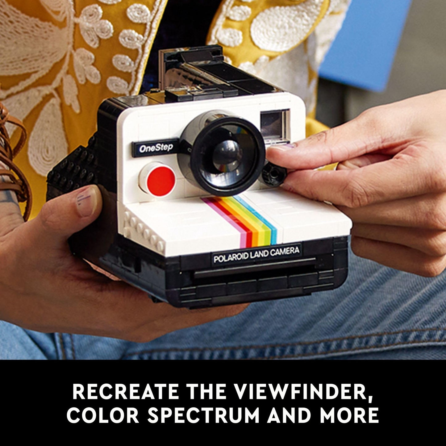 LEGO Ideas Polaroid OneStep SX-70 Building Set for Adults - Vintage Polaroid Model DIY Craft Kit, Ages 18+ - Gift for Birthdays - 21345