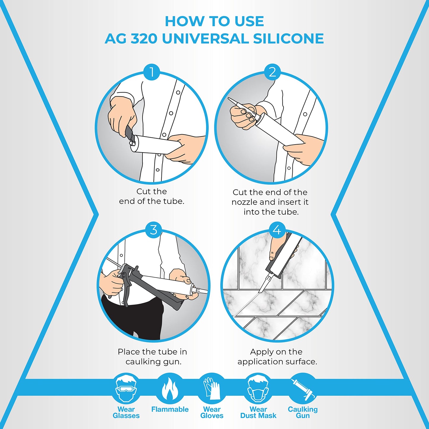 Adhesive Guru All Purpose Clear Silicone Sealant Waterproof (12 x 10.15 fl.oz.), 100% Silicone Caulk, Weatherproof & Flexible Adhesive Sealant for Indoor and Outdoor Use, Transparent -12 Pack