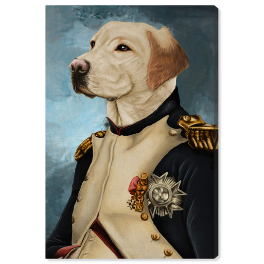 Wynwood Studio Animals Wall Art Canvas Prints 'Gentleman Lab' Home Décor, 24" x 36", Brown, Blue