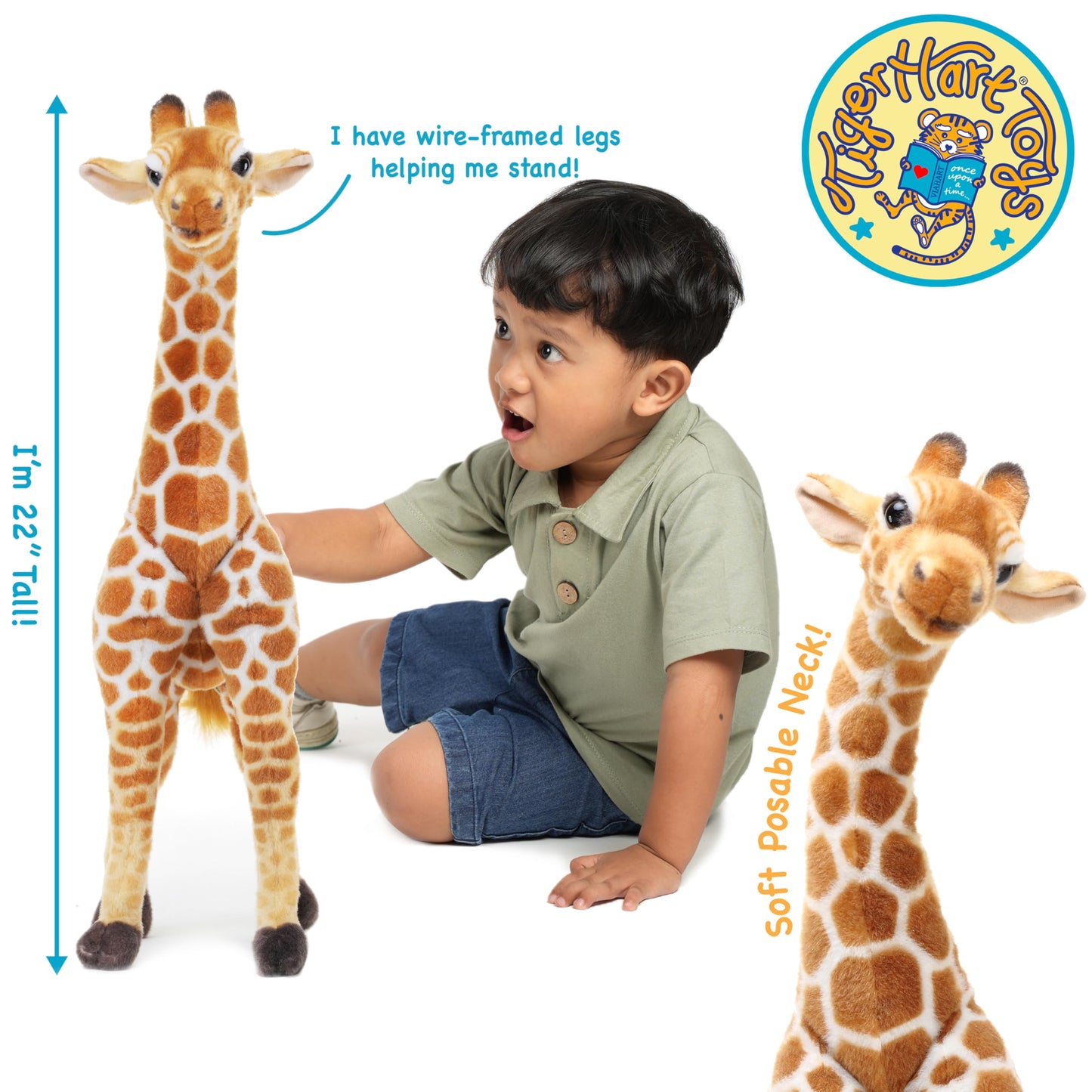 Jocelyn The Giraffe - 22 Inch Tall Stuffed Animal Plush - by TigerHart Toys
