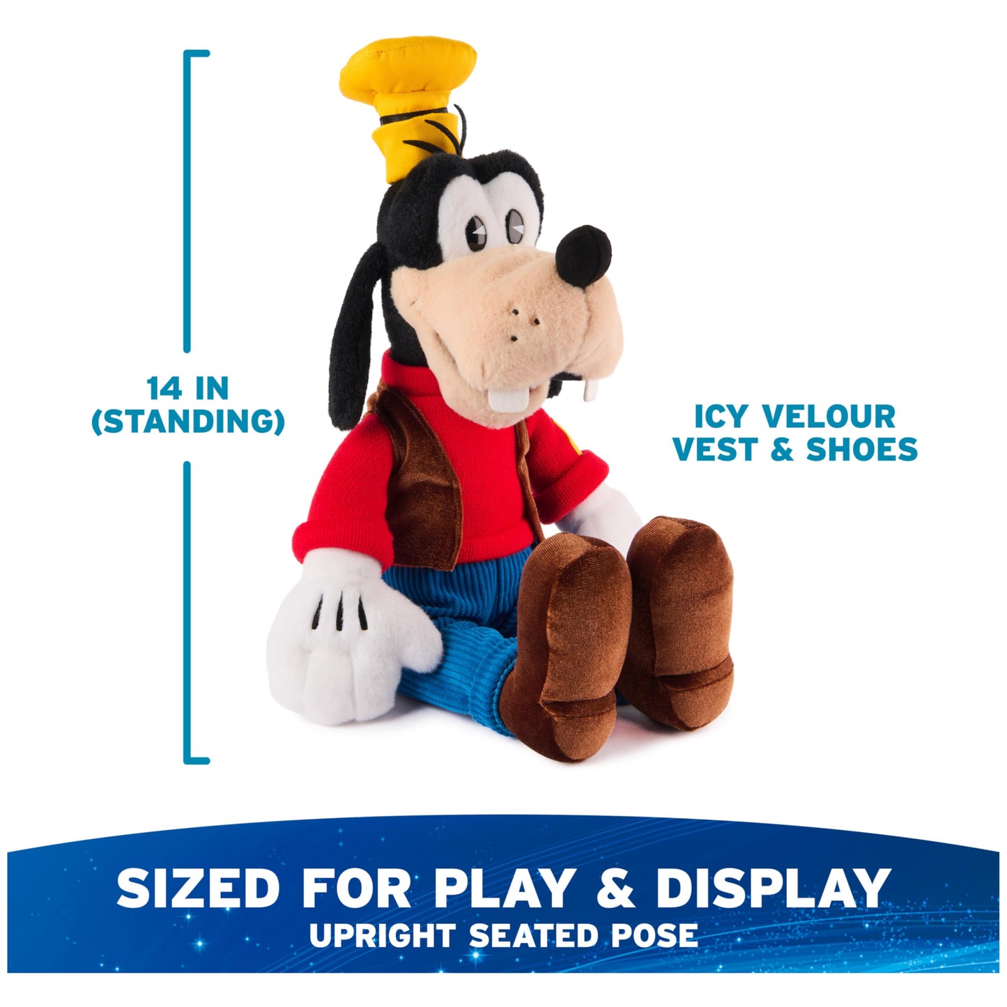 GUND Disney Official Goofy Classic Plush, Mickey and Friends, Deluxe Collector Stuffed Animal for Ages 1 and Up, Blue/White, 14”
