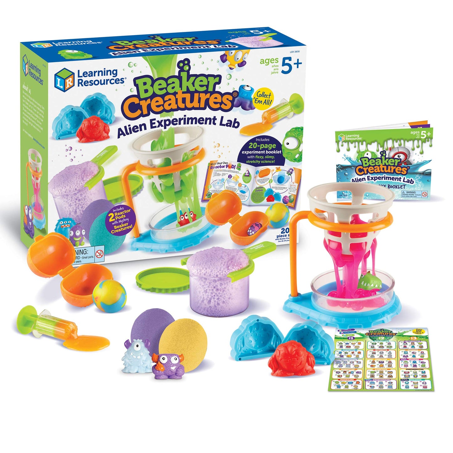 Learning Resources Beaker Creatures Alien Experiment Lab, Science Exploration, Science Kit for Kids, Fun Science Experiments for Kids, 18 Piece Set, Ages 5+