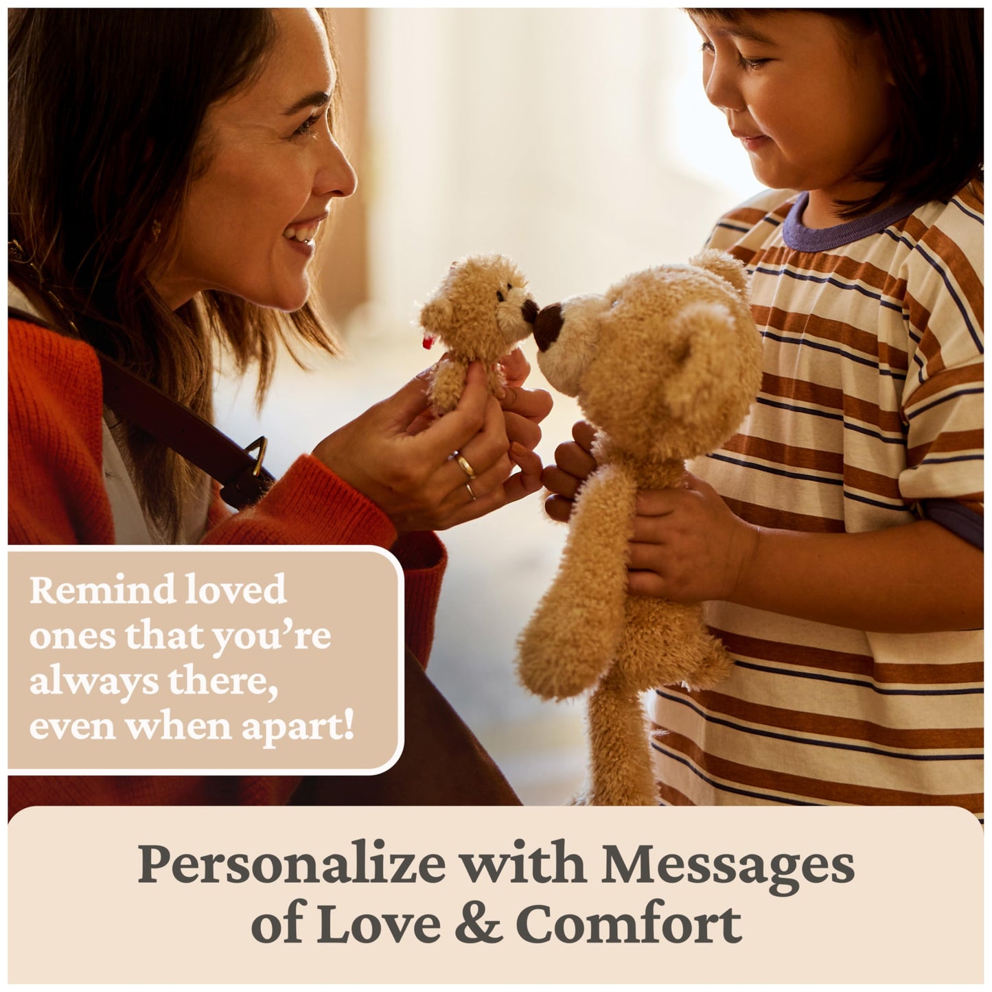 GUND Near or Far Bears, Premium Large & Small Teddy Bears with Voice Recording Capability, Stuffed Animals for Ages 1 and Up, Brown, 16”