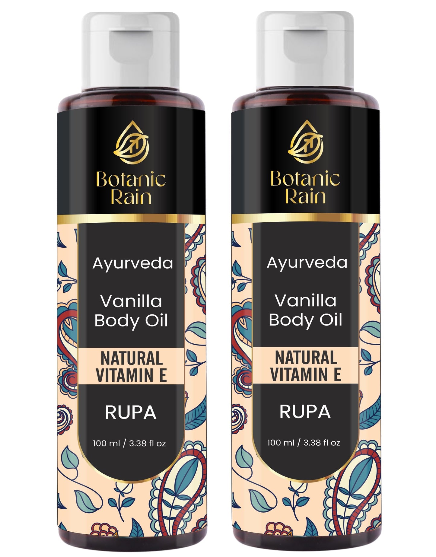 Botanic Rain Ayurveda Vanilla Body Oil, Moisturizing & Hydrating Organic Vitamin E Oil, Body Oil For Women After Shower, Ayurveda Products For Crepey Skin - 3.38 Fl Oz (2)