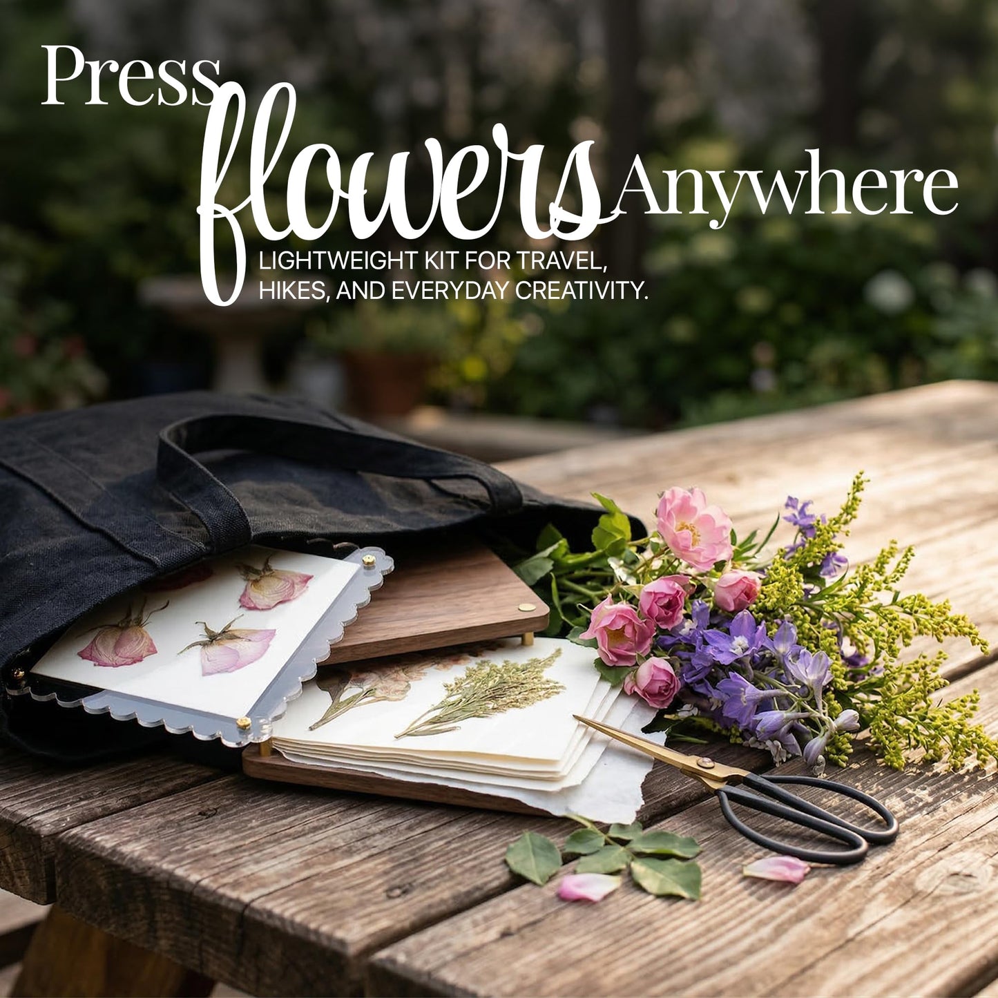 Acrylic Flower Press for DIY Flowers, Weddings, Bridal Showers, Journals & Home Décor – Large and Mini Clear Press Plates with Tools & Reusable Pressing Boards for Drying Flowers and Botanicals