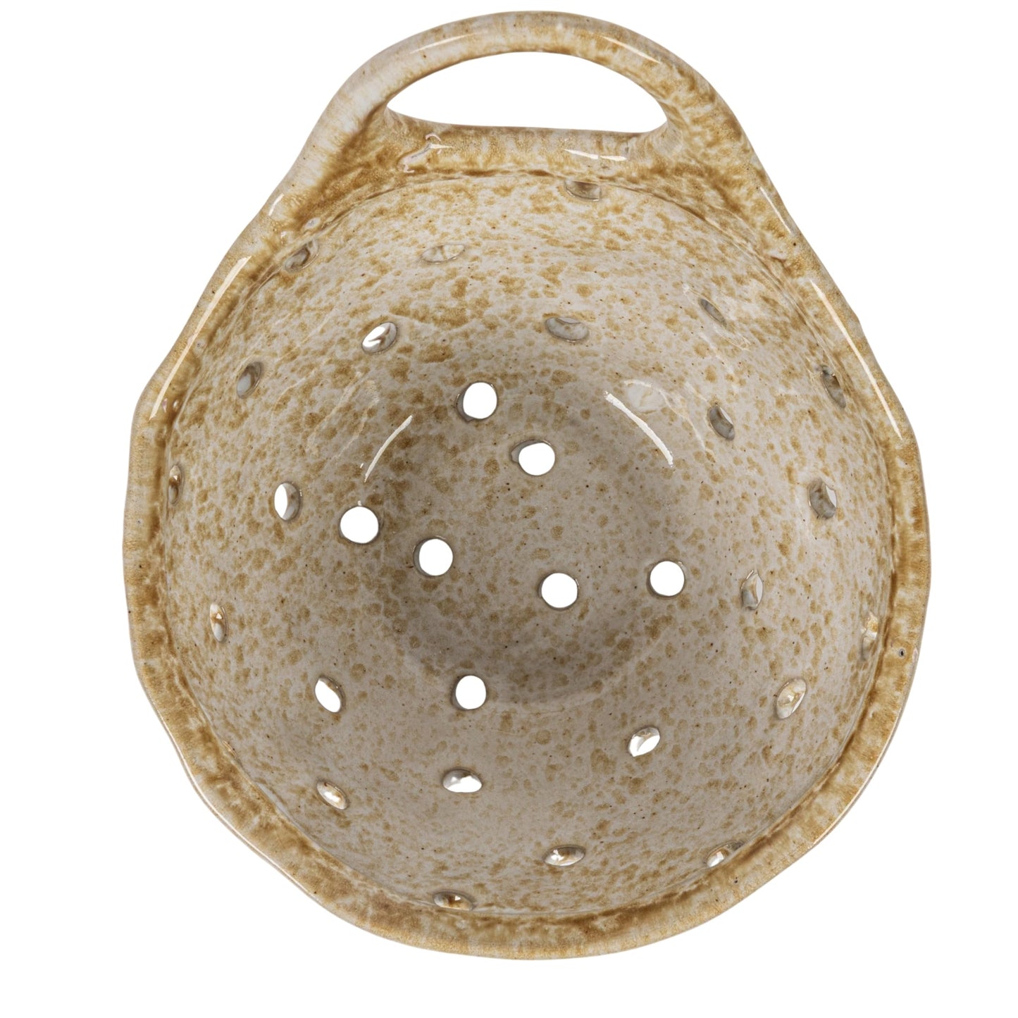 Creative Co-Op Stoneware Colanders with Handles, Set of 2