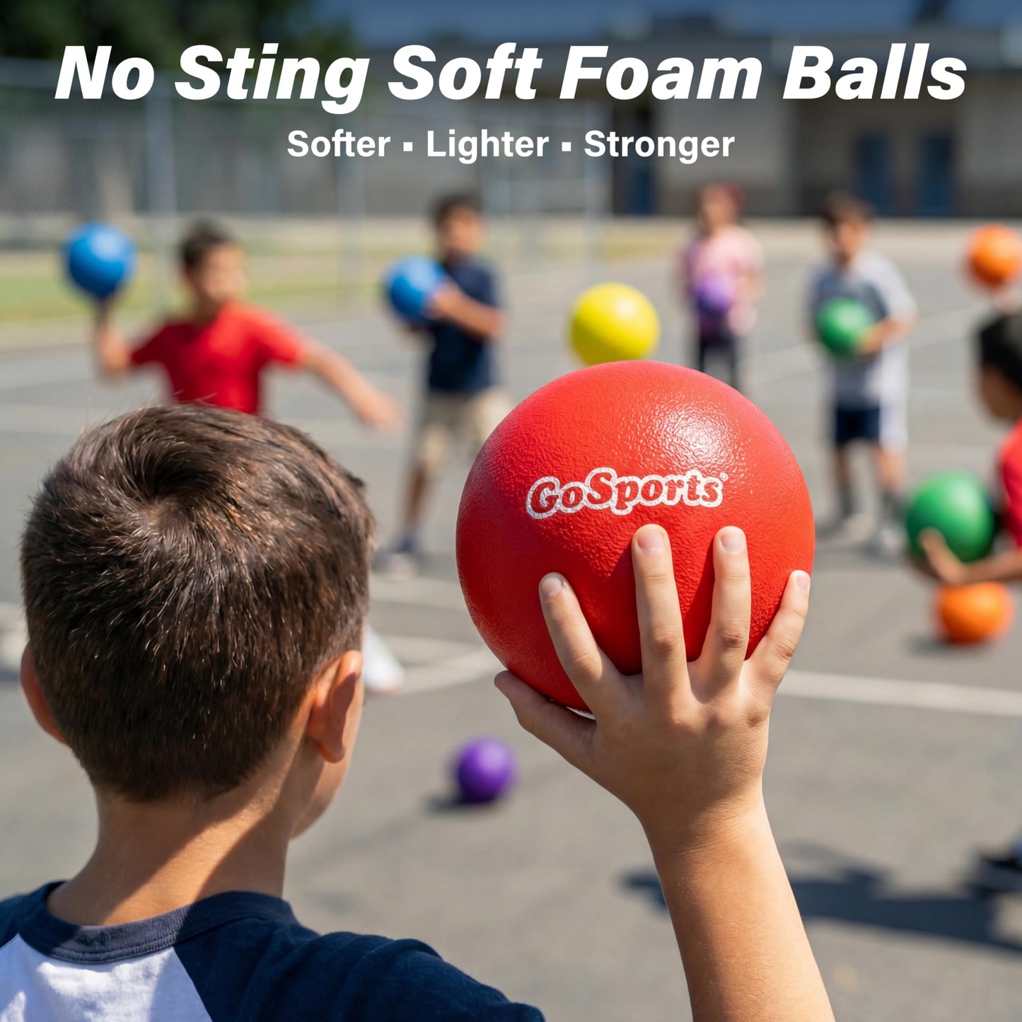 GoSports 6 Inch Soft Skin Foam Playground Dodgeballs - 6 Pack Set for Kids - Multicolor