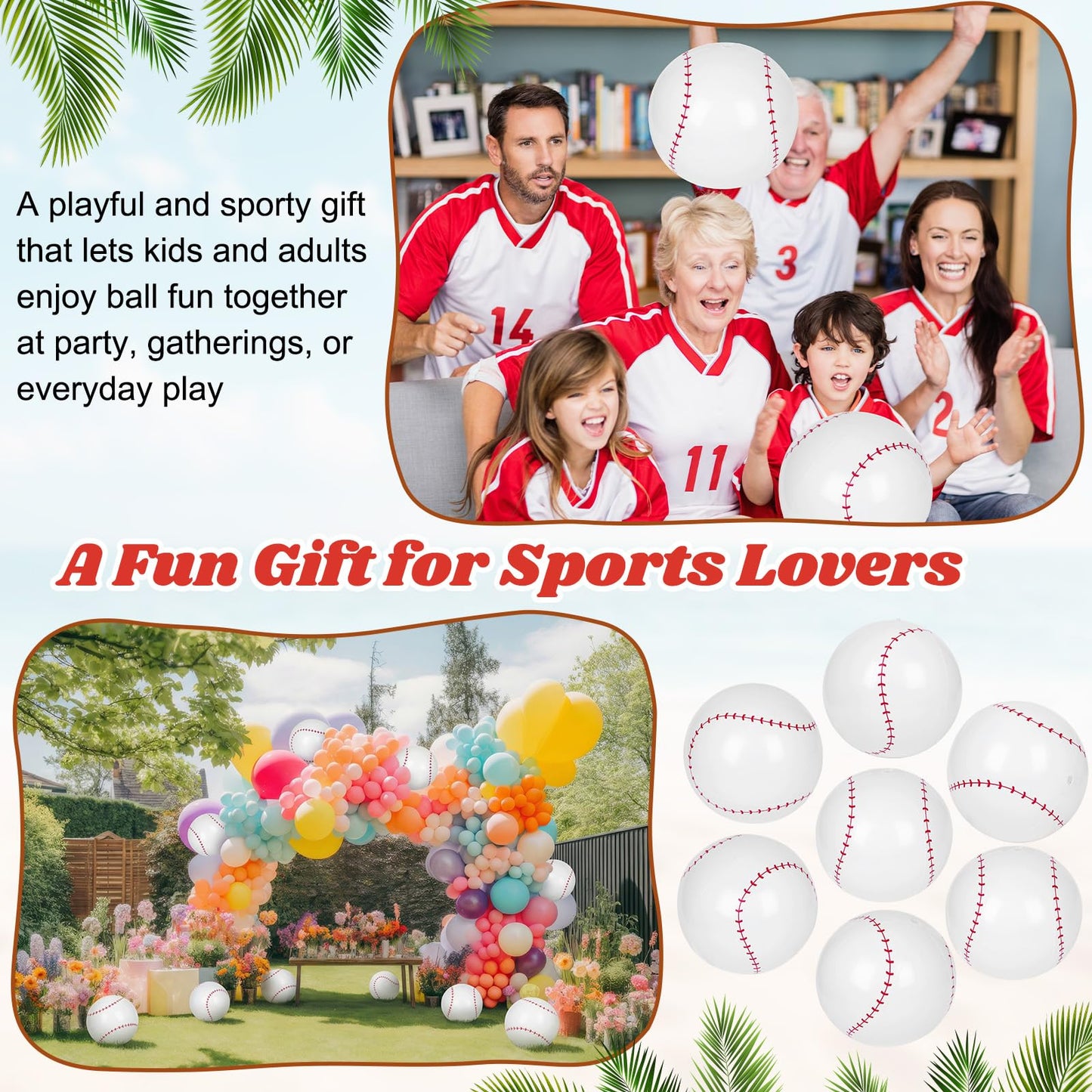 Mototo 30 PCS Beach Balls (Baseball)