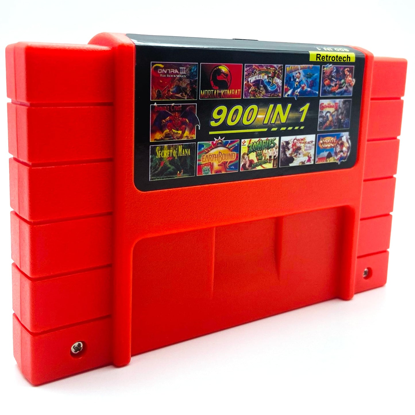 Retrotech Super 900 In 1 Cartridge For SNES Super Nintendo 16Bit Game Console - Red