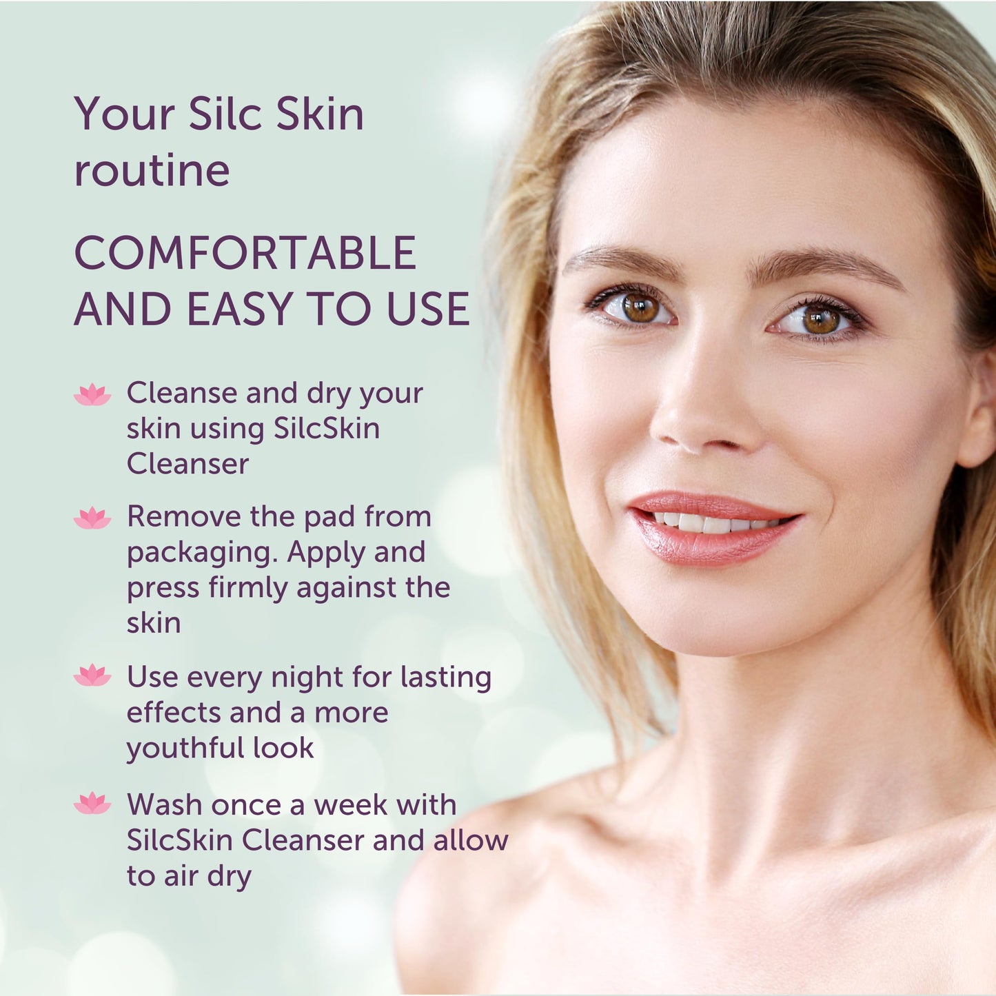 SilcSkin Facial Pads Brow Set - 2 Multi Area Pads, 1 Brow Pad - For Forehead and Facial Areas - Reusable Self Adhesive Silicone Face Pads, 30 Day Supply