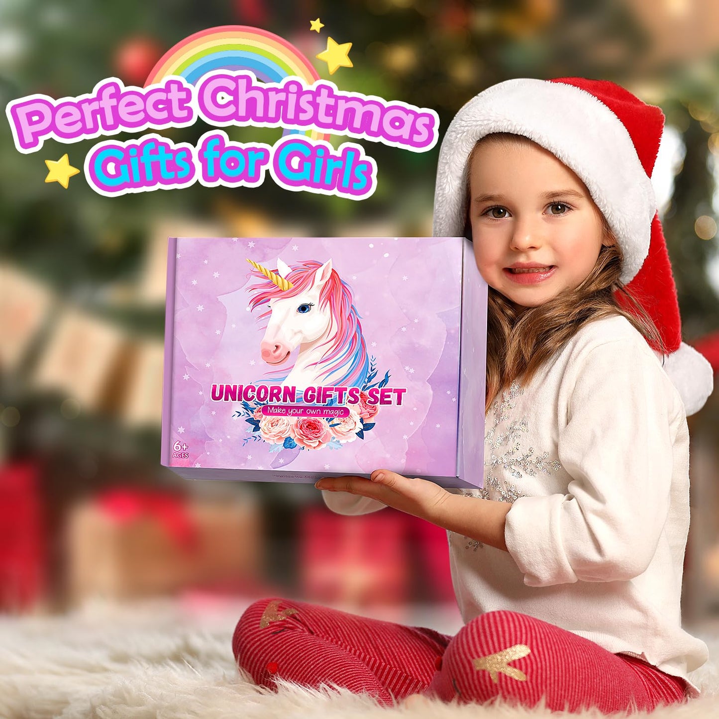 Unicorn Gifts for 5 6 7 8 9 10 Year Old Girls Kids Toys Set for Teen Girls Birthday Christmas Gifts Unicorn Toys with Star Pillow