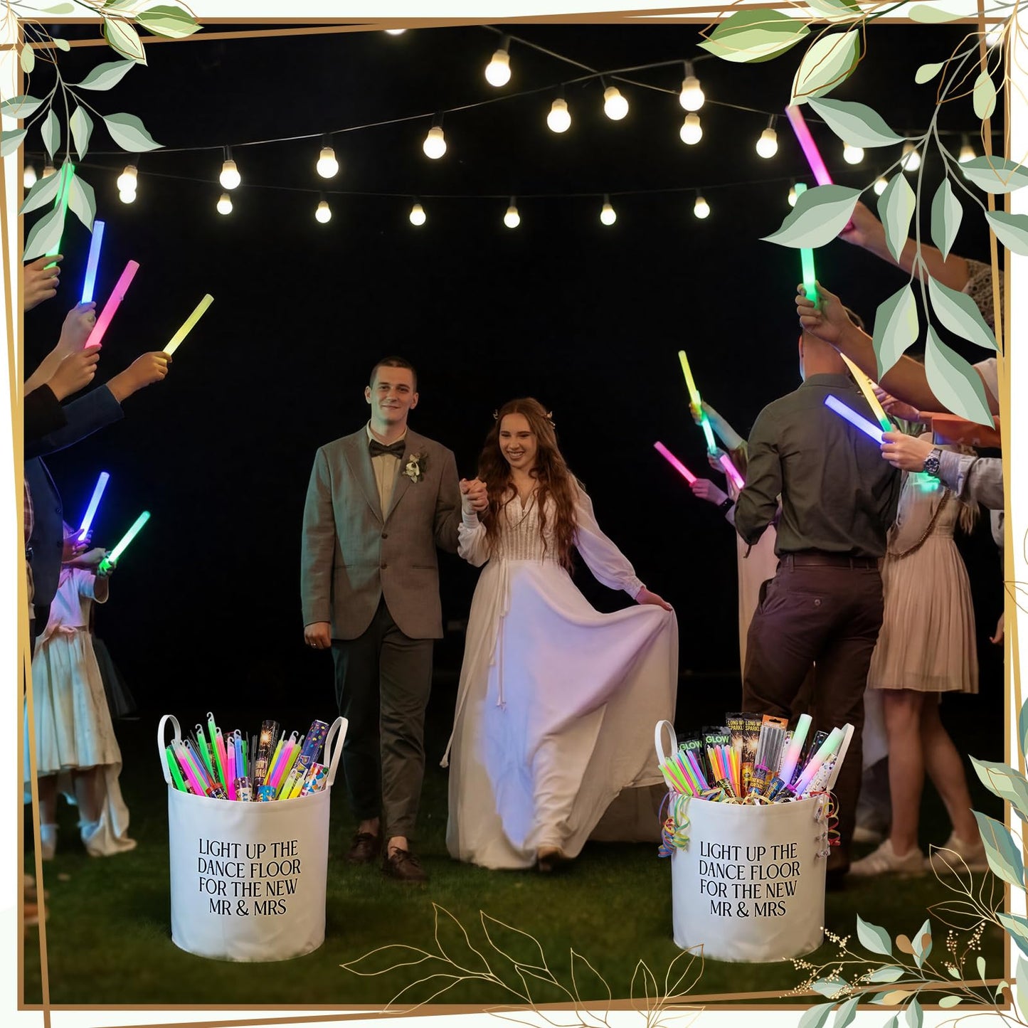 Yungyan 2 Pcs Wedding Baskets with Handles 12 Inch White Large Glow Sticks Storage Baskets for Glow Sticks Flowers Flip Flops Trug for Wedding Picnics Decoration Party Favors Gift Garden