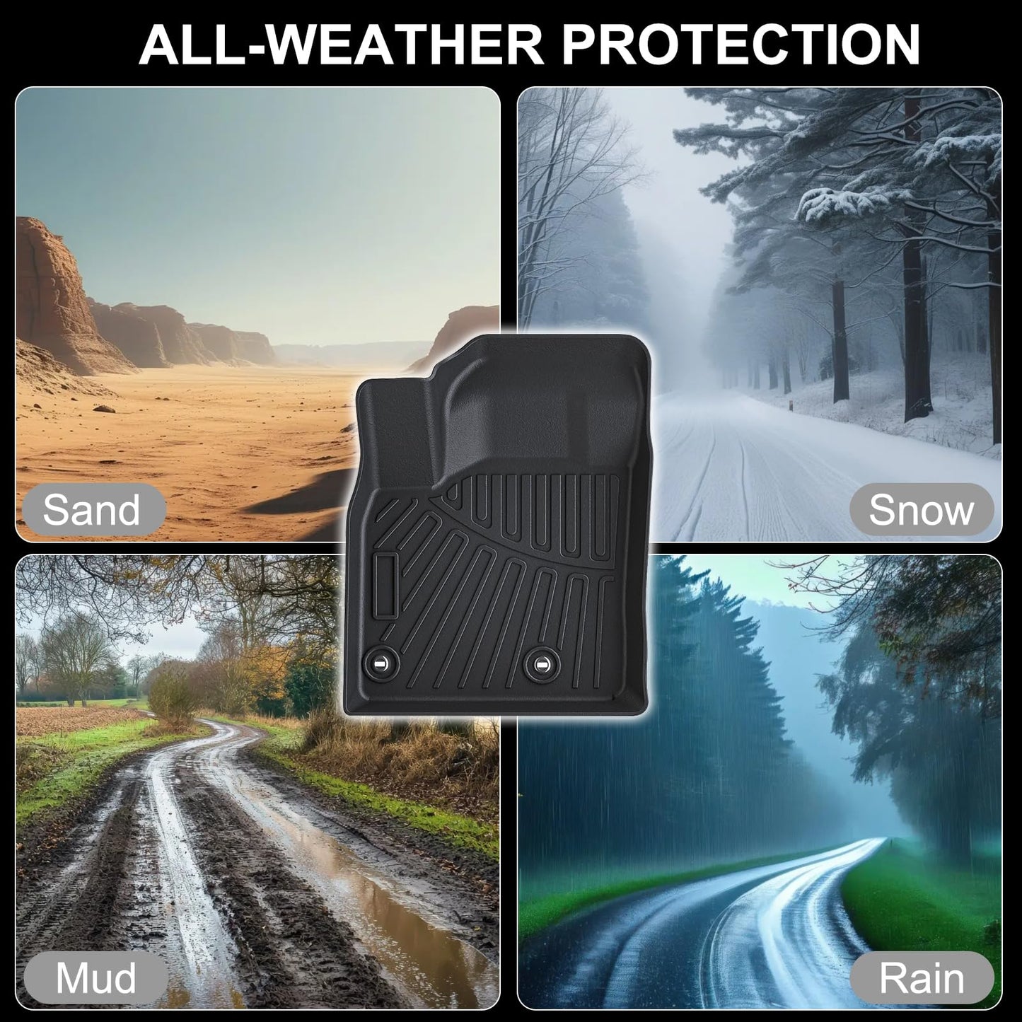 MOOREVER Floor Mats & Cargo Liner for 2024 2025 2026 Chevy Trax (LS/1RS/LT/2RS/ACTIV) & Buick Envista (Preferred/Sport Touring/Avenir), All Weather Floor Liners for Chevrolet Trax Car Accessories