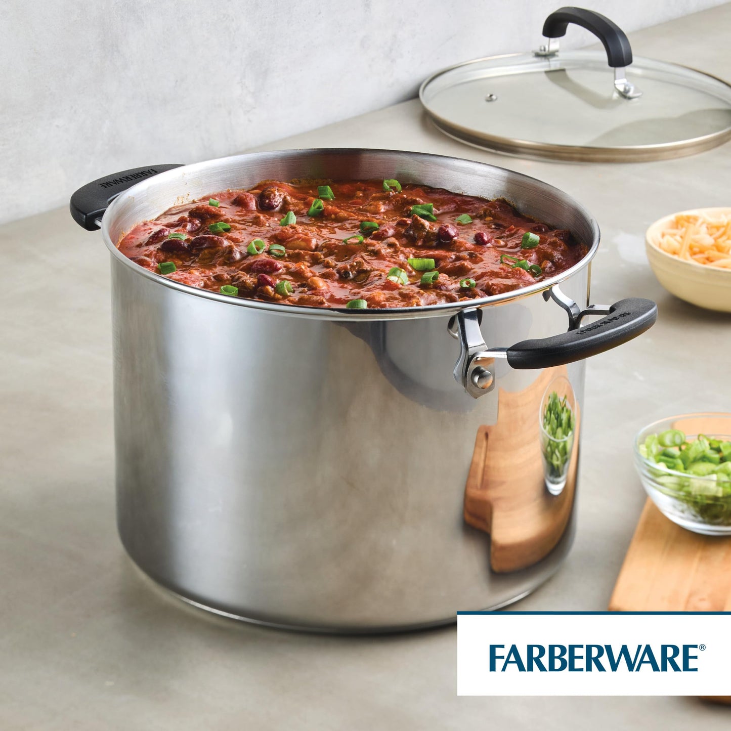 Farberware Brilliance Stainless Steel Stock Pot with Lid, 8 Quart