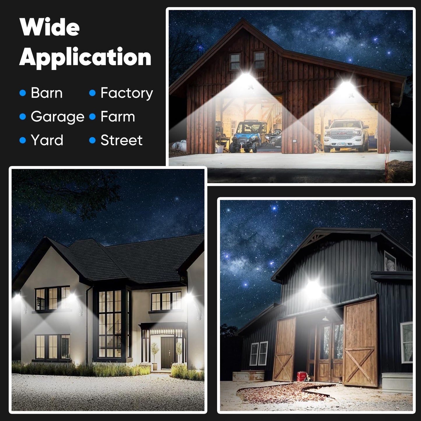 24000LM LED Barn Light, 150W Dusk to Dawn Outdoor Lighting, IP66 Waterproof Yard With Photocell, 150 Adjustable Outside Security With Mounting Arm, 6500K Area Street for Garage