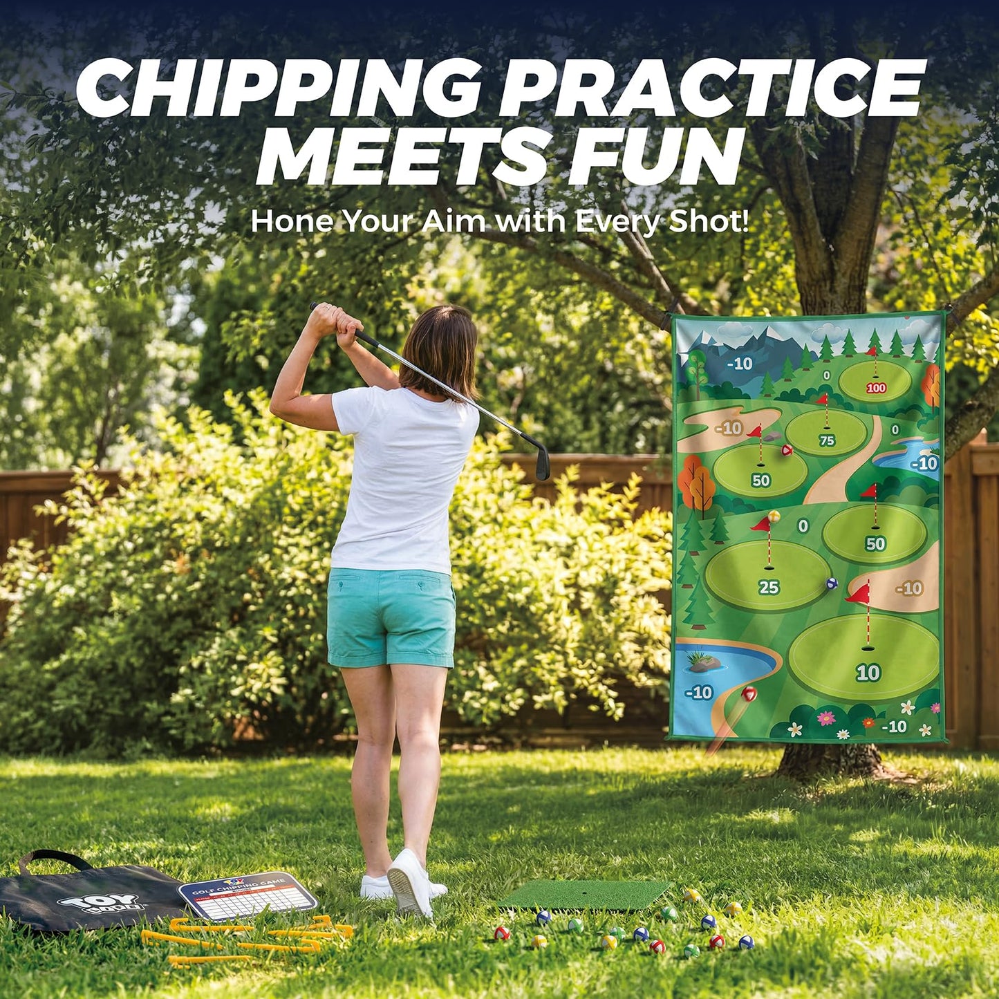 TOY Life Sticky Walls Golf Chipping Game Set with Club
