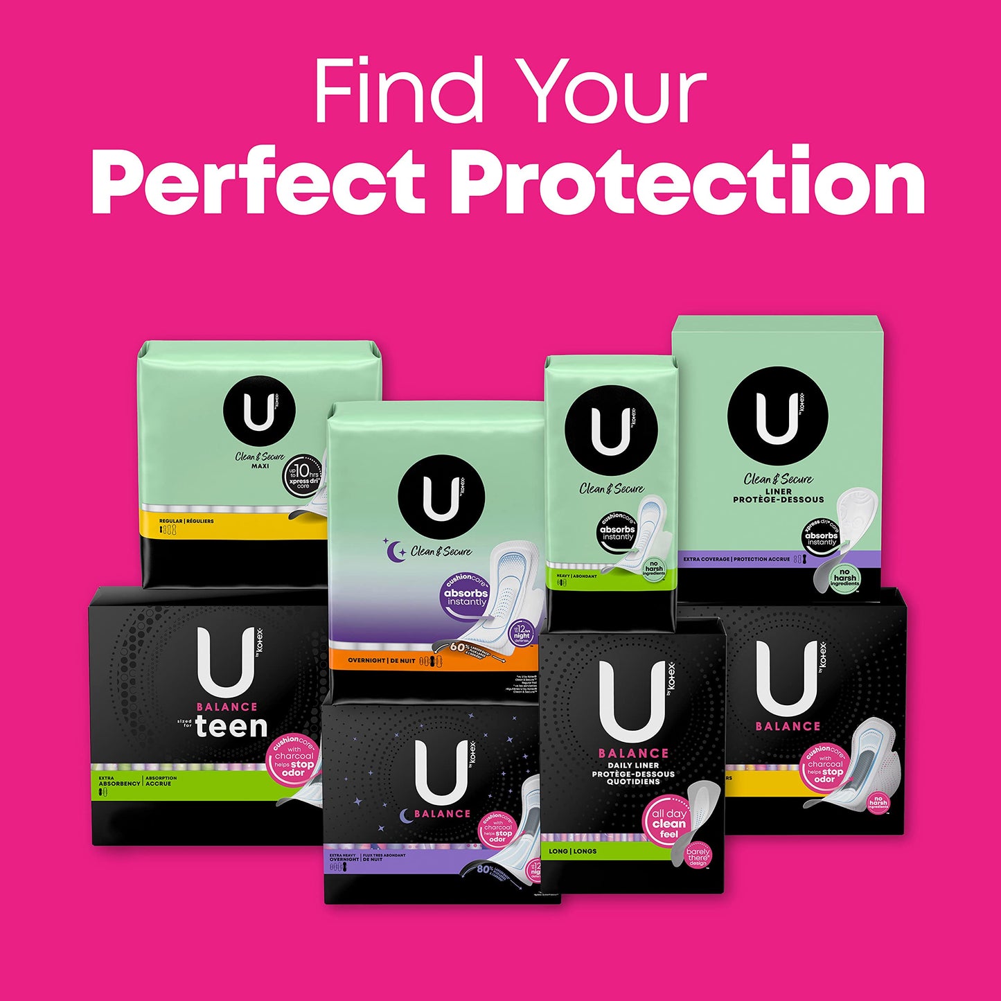 U by Kotex Balance Daily Wrapped Panty Liners, Light Absorbency, Long, 450 Count (5 Packs of 90) (Packaging May Vary)