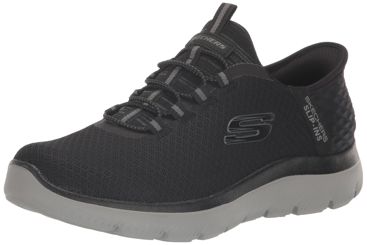 Skechers Men's Summits High Range Hands Free Slip-in Work Shoe, Black/Charcoal, 16 Wide