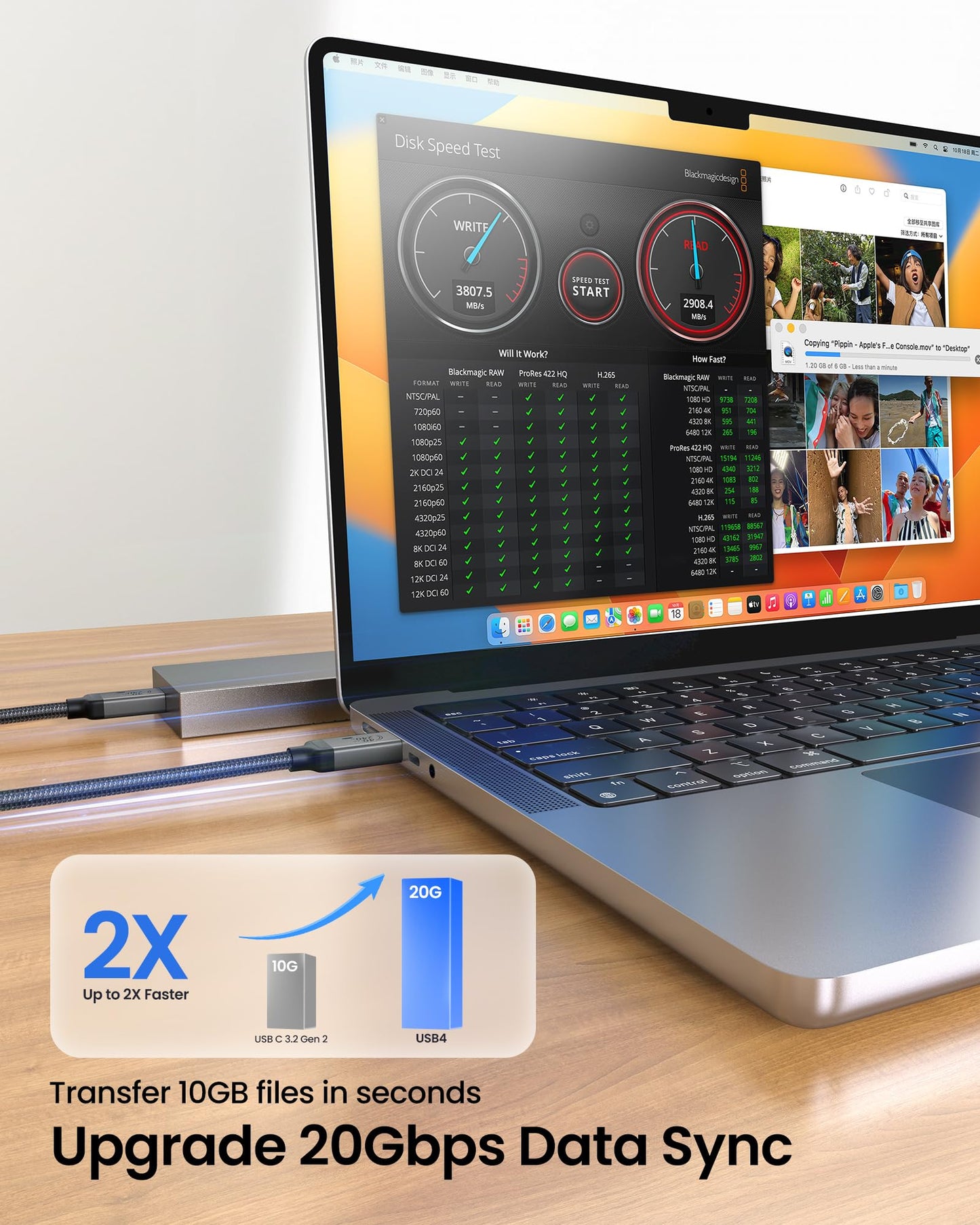 Silkland USB 4 Cable Long for Thunderbolt 4 Cable 16.5FT/5M, 20Gbps Data Sync, 5K/4K@60Hz, 240W Charging, USB C Thunderbolt Cable, Compatible for MacBook, Monitor, Dock, iPhone 17, VR Headset, Camera