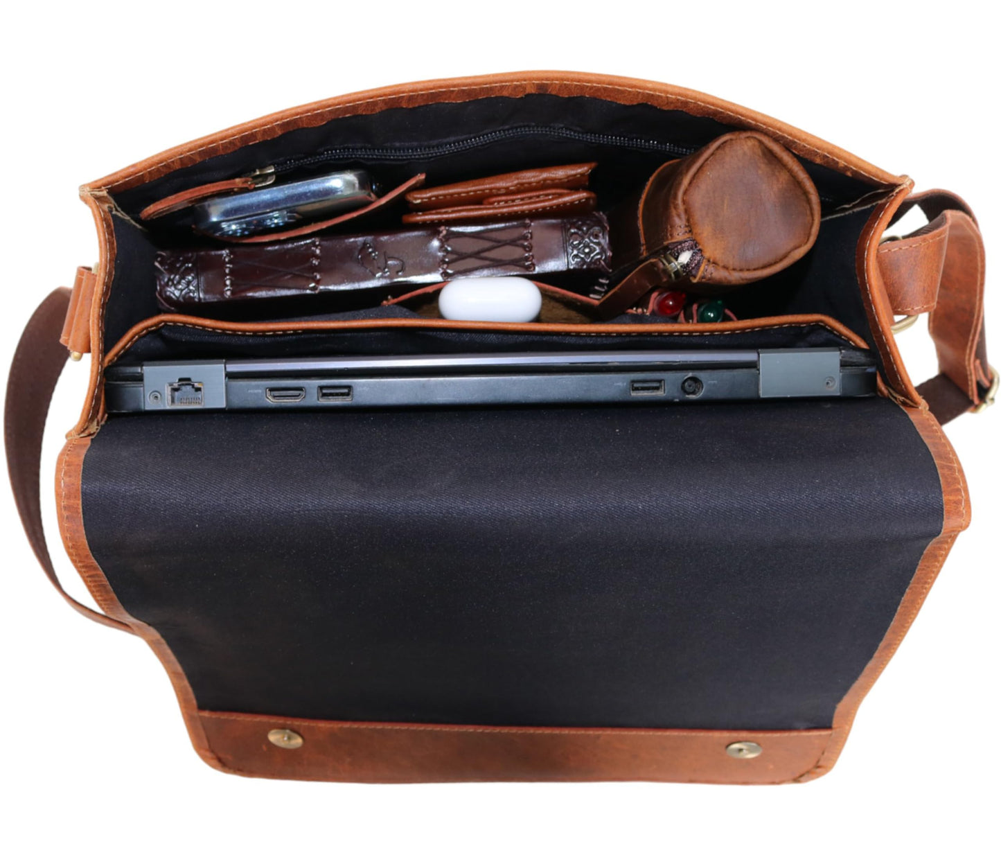13" leather messenger bag laptop case office briefcase gift for men computer distressed shoulder bag