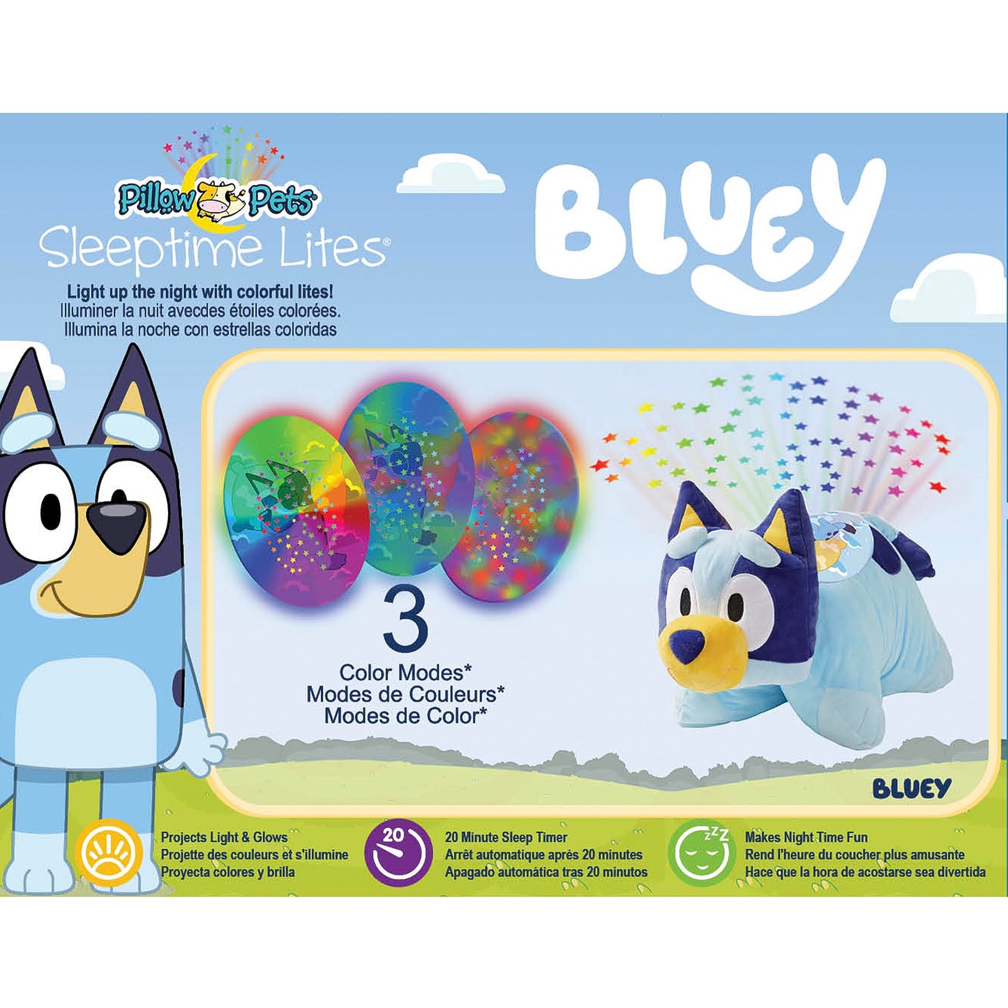 Pillow Pets Bluey, Sleep Time Light, Stuffed Animal Plush Toy