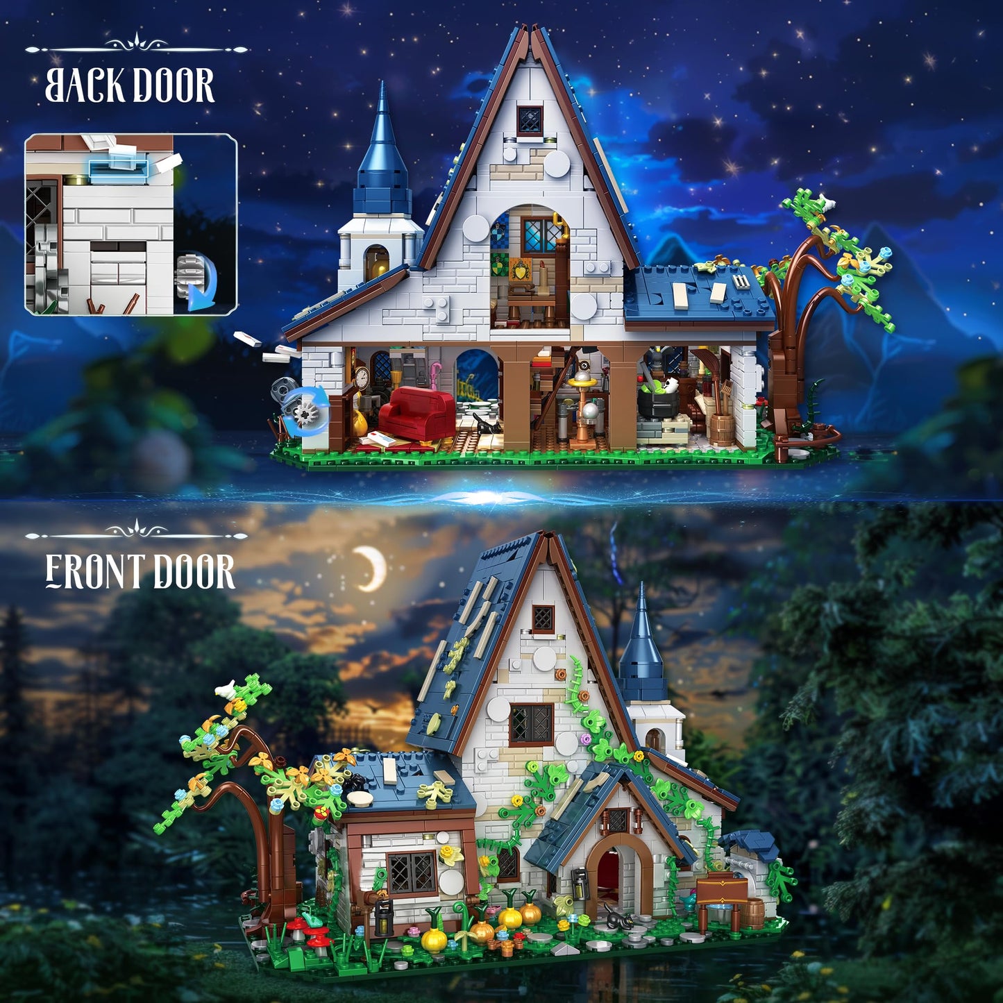 FliCineCrt Magic Stone House Building Block Set for Girl 8-12, Creator Architecture House Building Kit, Model House Toy for Kids, Gift Idea for Boys and Girls Aged 9 and Up, 2666Pcs
