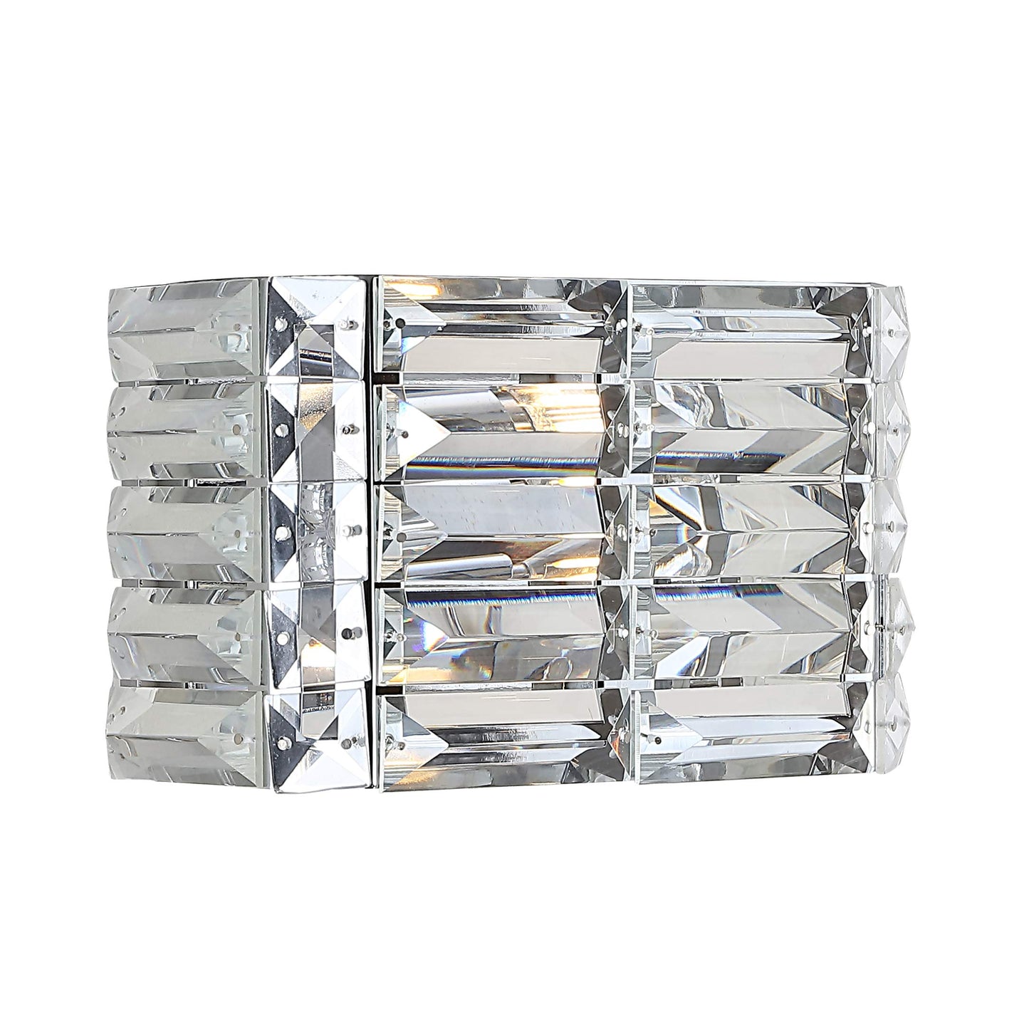 JONATHAN Y JYL7538A Evelyn Crystal Rectangle 10" 1-Light Iron/Crystal Glam Modern LED Vanity Light Classic 2700K LED 2W Bulb Included Bathroom Hallway Living Room Bedroom Mirror Cabinet, Chrome