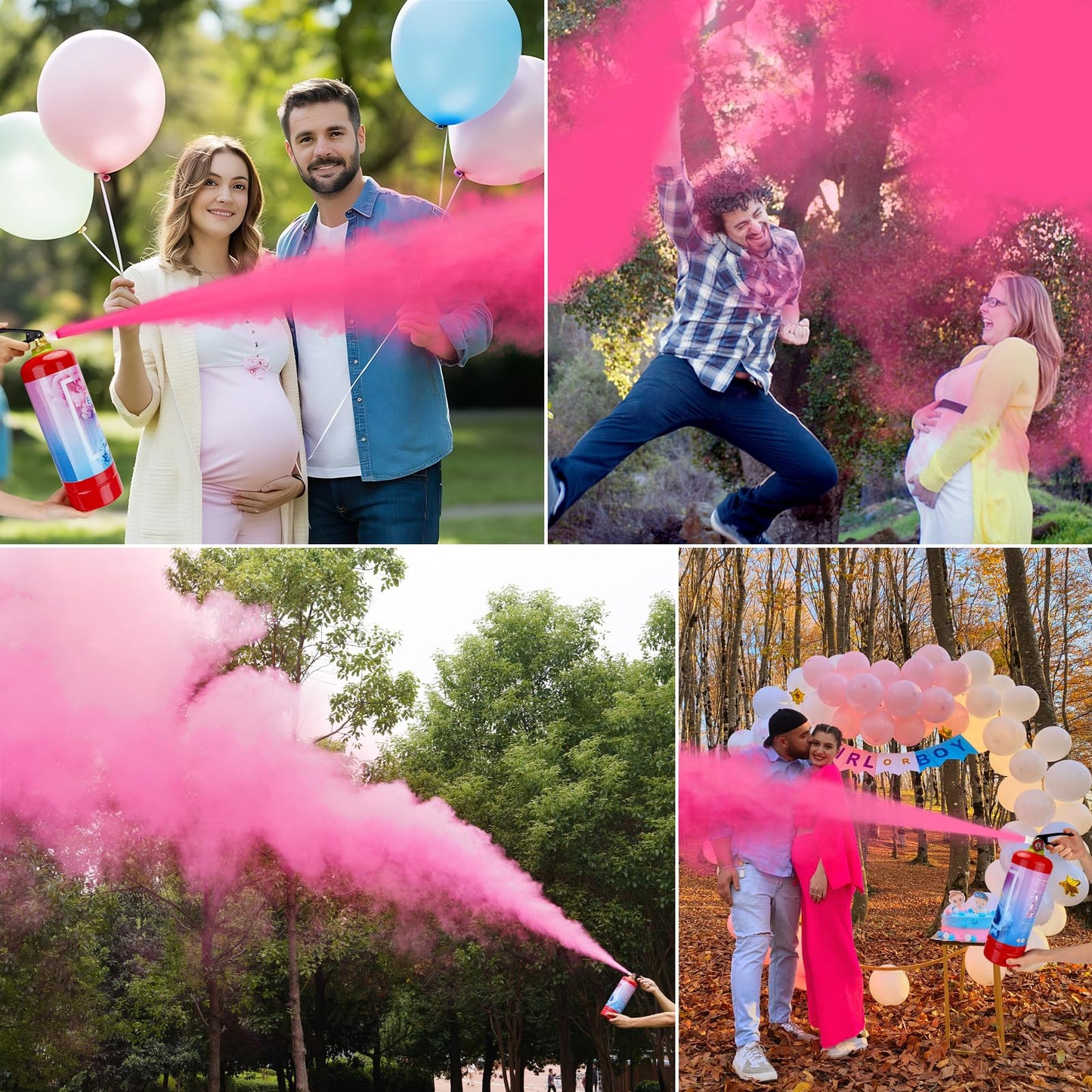 QIYVLOS Giant Gender Reveal Fire Extinguisher 2 Packs, Gender Reveal Ideas, Baby Girl Reveal Party Ideas for Gender Reveal Decorations with 2.3ib Powder (Pink)