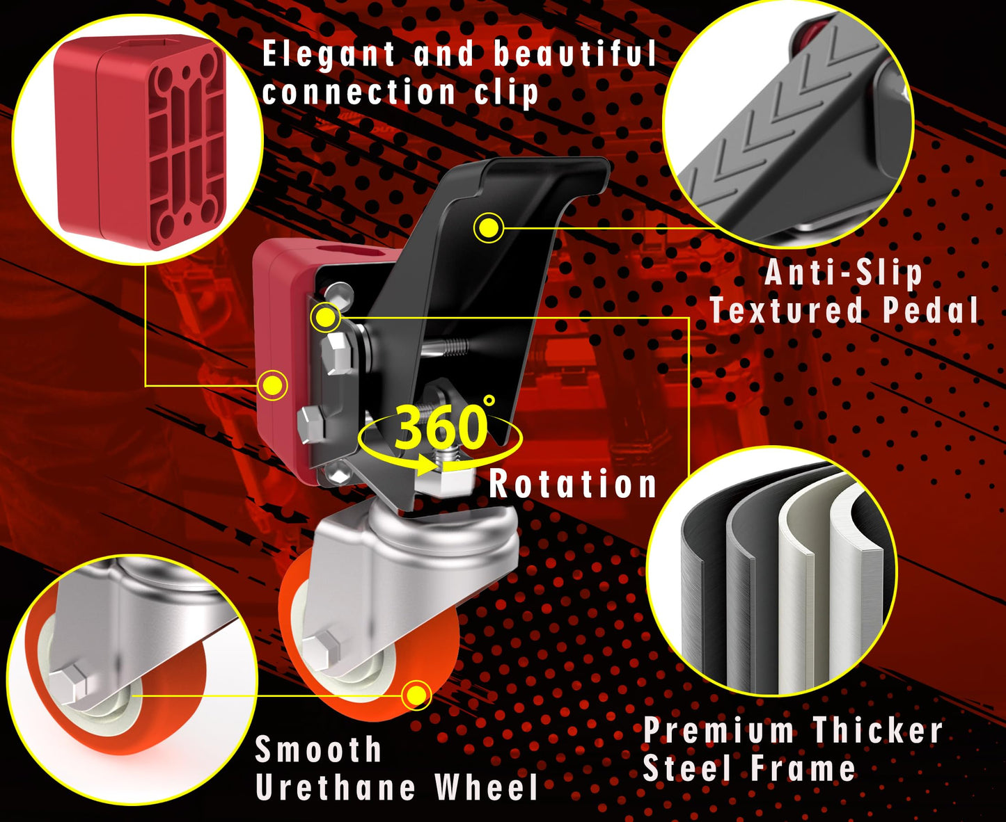VIWOOP Front Wheels Upgrade Kit for Milwaukee Packout System - Easy Rolling Dolly Conversion.Accessories for Milwaukee Packout Rolling Tool Box.