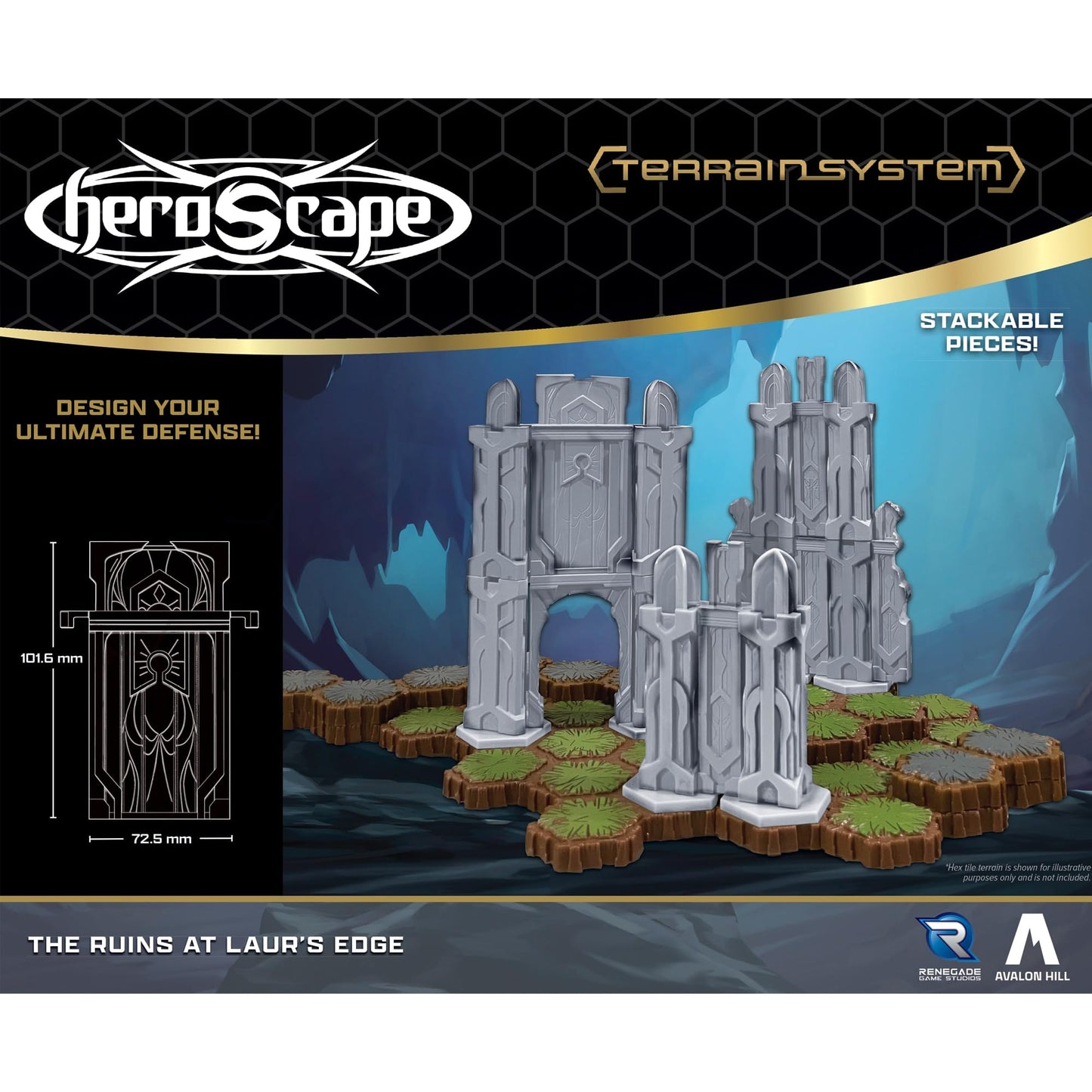 Renegade Game Studios - Heroscape The Ruins at Laur's Edge Terrain Expansion - Add on Content for The Heroscape Miniatures Game - Battle Box or Master Set is Required to Play