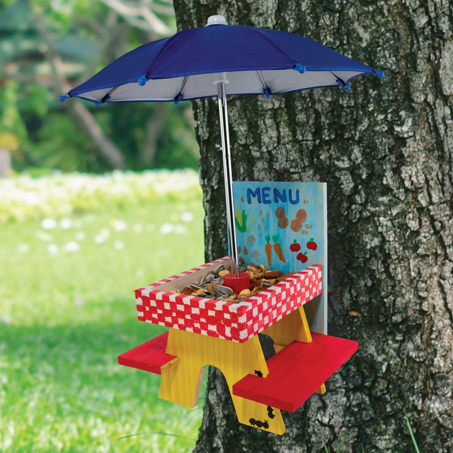 MindWare Make Your Own (MYO) Squirrel Feeder Craft Kit for Kids - Includes Wood Pieces, Paint, Brushes, Instructions and More