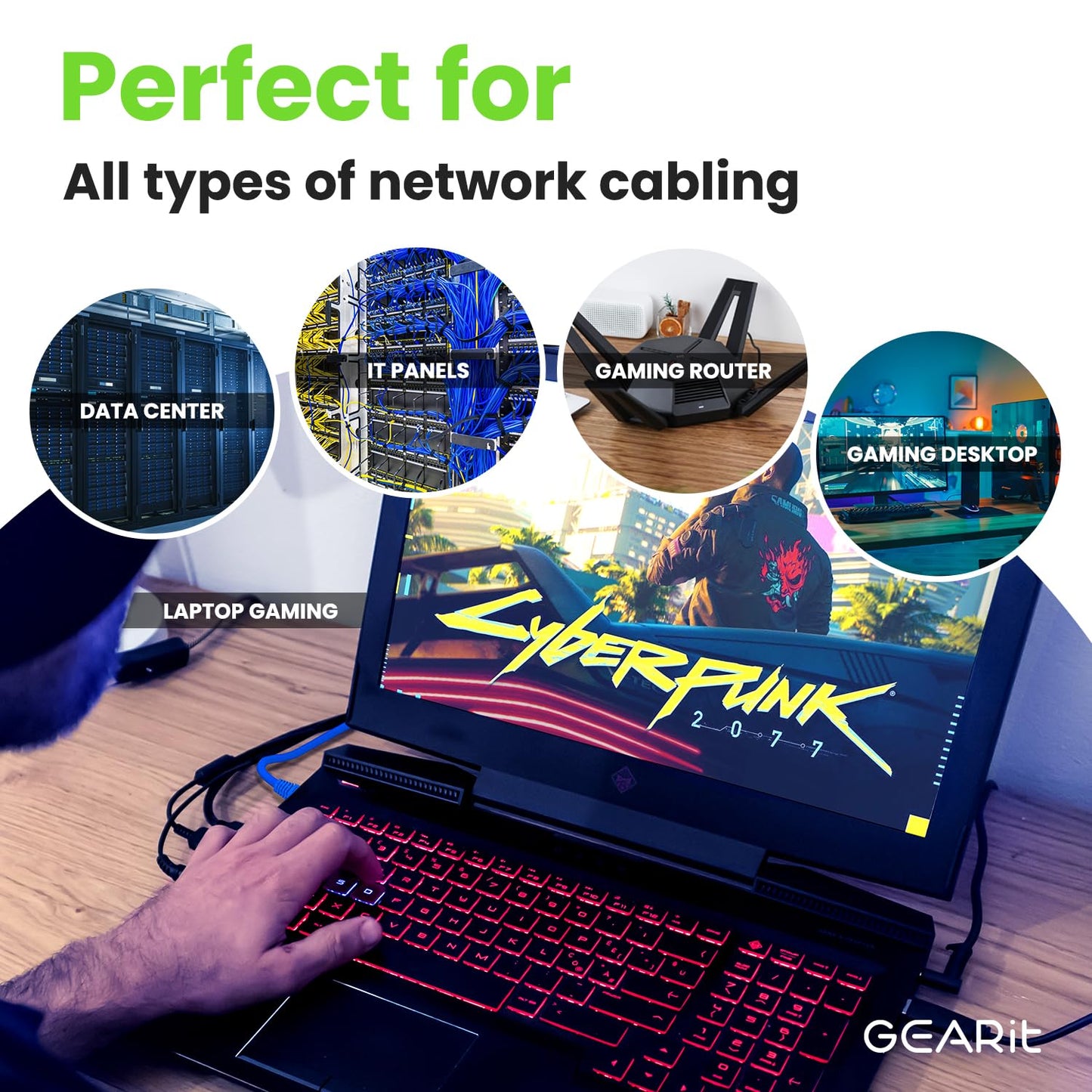 GEARit 1 ft Cat6 Ethernet Cable (24-Pack) - Blue