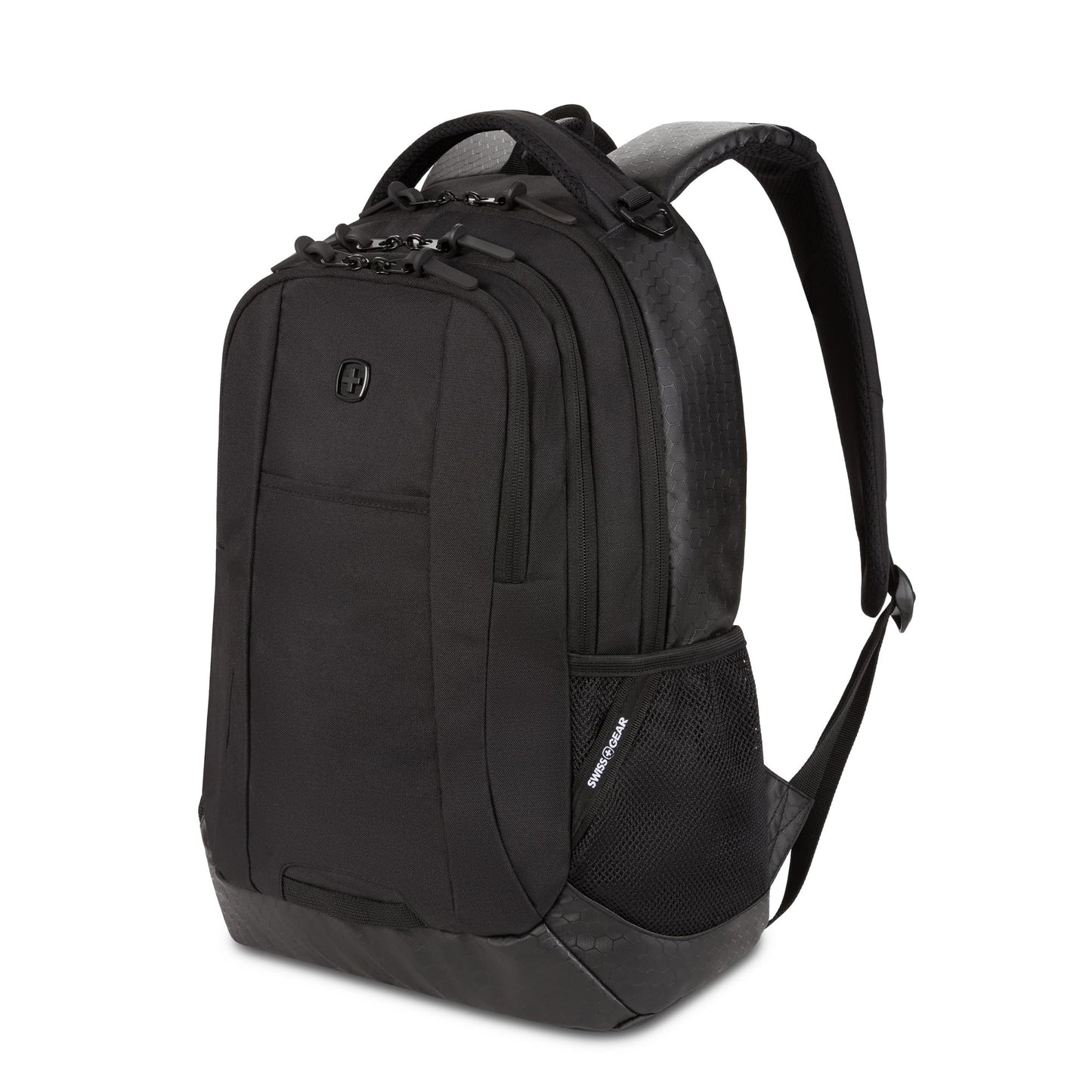 SWISSGEAR Cecil Laptop Backpack, Fits Most 16-Inch Laptops, Three-Compartment Design, Airflow Back Panel, Black, 27.3L, 18-Inch