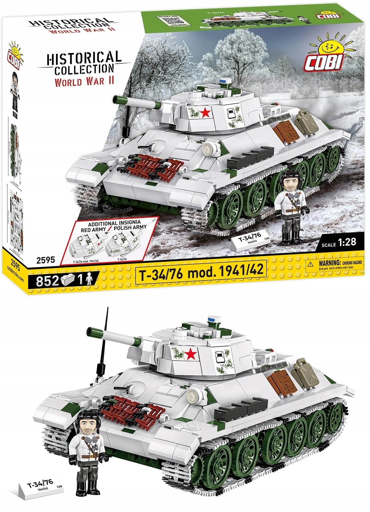 COBI Historical Collection WWII T-34/76 mod 1941/42 2-in-1 (PL/SOV) Tank