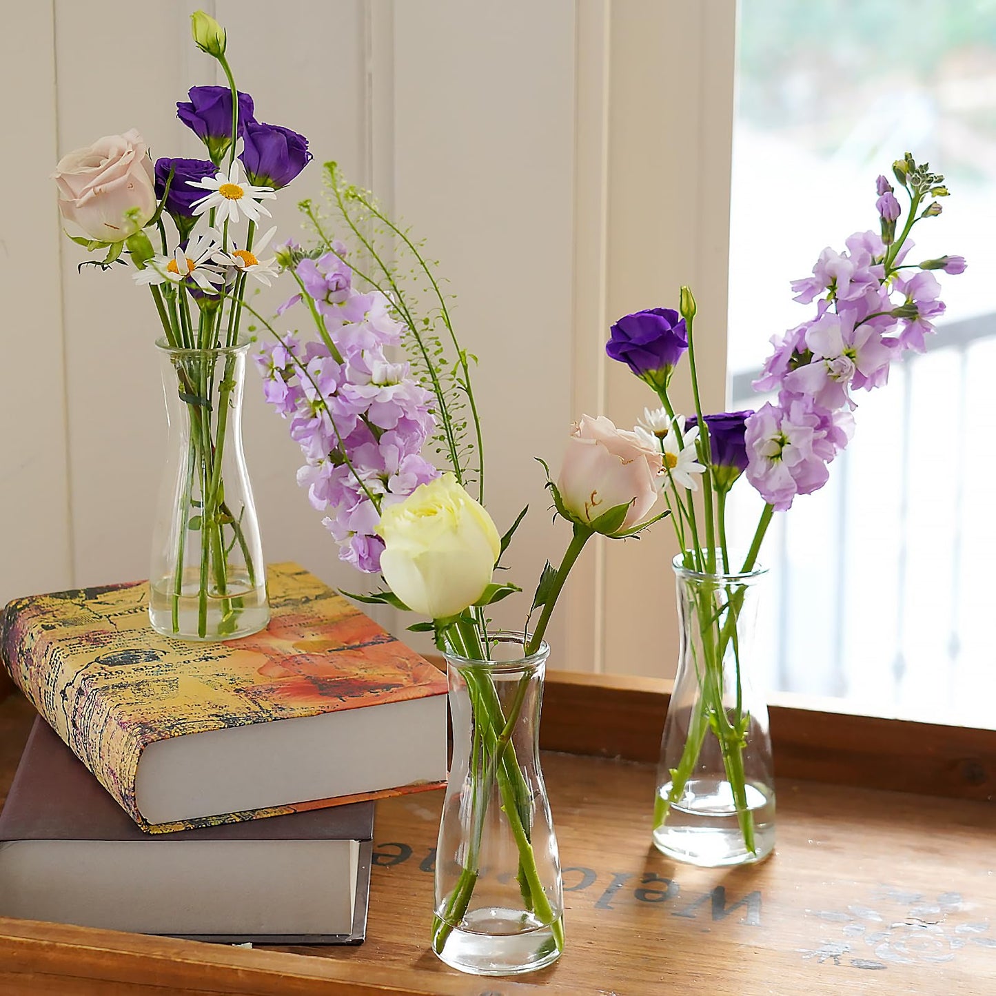 35 PCS Glass Bud Vases for Centerpieces, 5.5" Clear Small Flower Vases, Modern Minimalist Cute Mini Decorative Bulk Vases for Decor Wedding Birthday Party Home Living Room