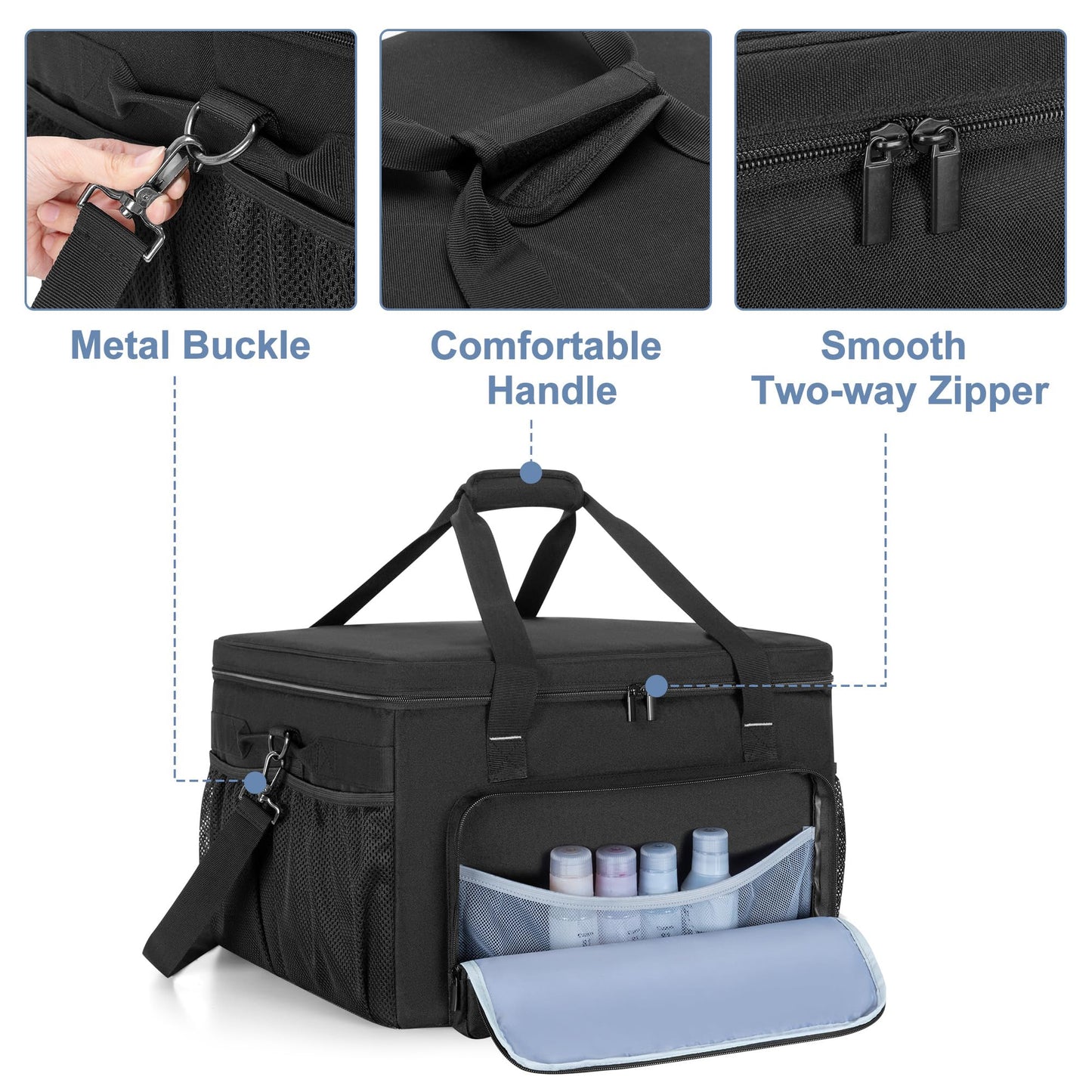 YARWO Printer Carrying Case Compatible with DNP/Fujifilm/HiTi Dye Sublimation Photo Printer, Padded Printer Travel Bag with Divider for Thermal Photo Printer, Media Rolls, Paper, 18.5 x 16.5 x 12.6 in