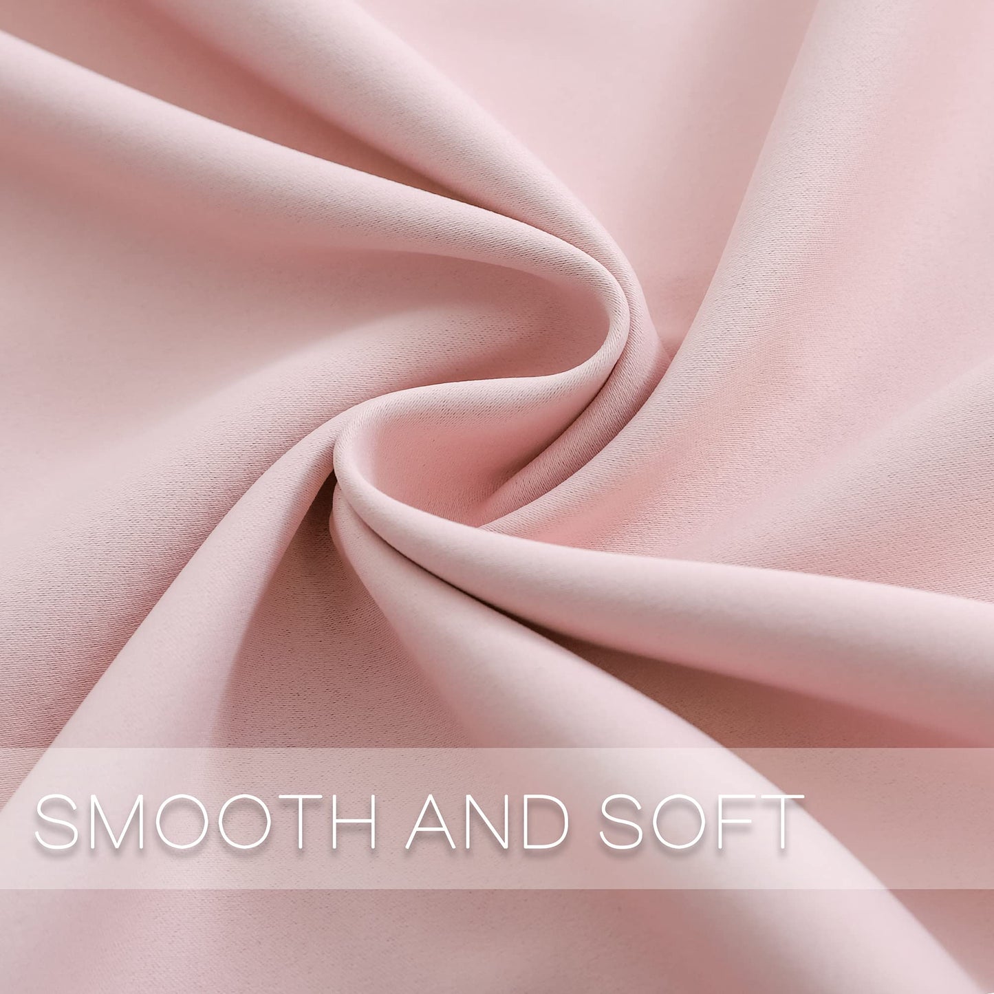YGO Home Fashion Thermal Insulated Solid Grommet Top Blackout Curtains for Girls Bedroom Living Room Light Pink 52x84 inch 2 Panels