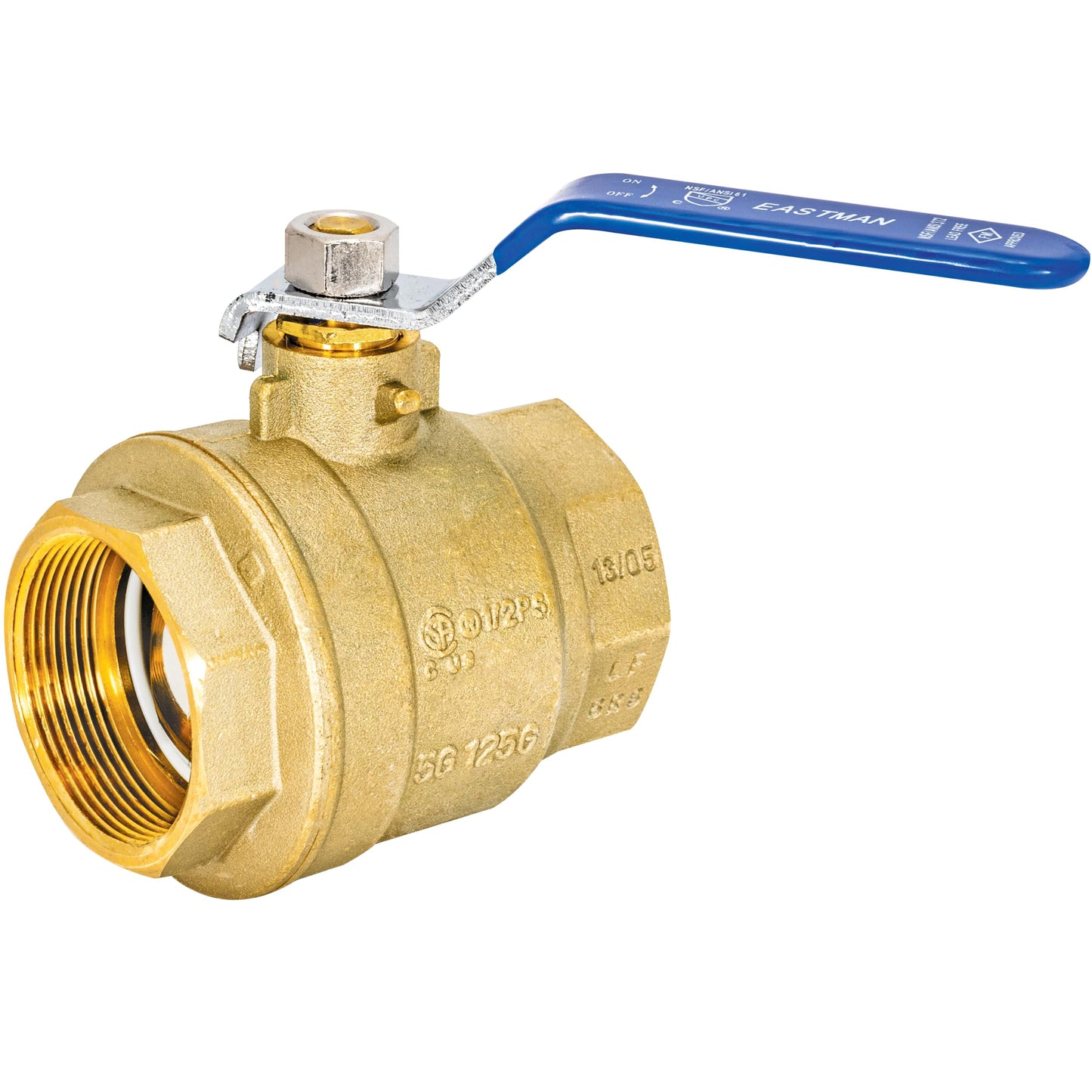 Eastman 2 Inch IPS Heavy Duty Full Port Ball Valve, Brass Plumbing Fitting, 20055LF