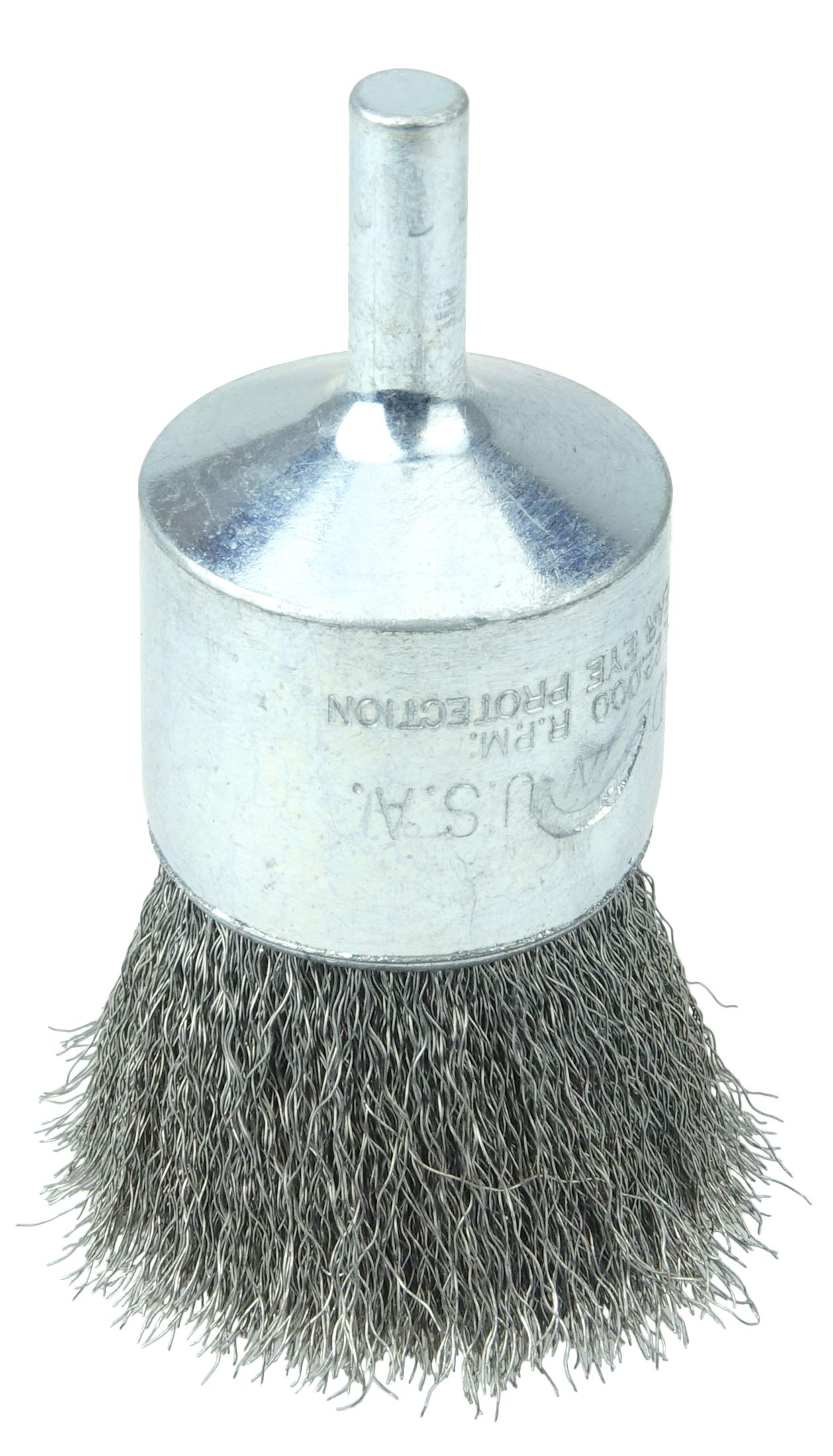 Weiler 36285 Wolverine 1" Crimped Wire End Brush, .006" Stainless Steel Fill, 1/4" Stem, Made in The USA (Pack of 10)