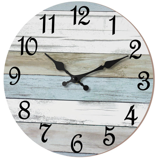 CHYLIN Wall Clock - 18 Inch Silent Non Ticking Wall Clocks Battery Operated, Larger Clock Decorative for Living Room, Kitchen (Blue)