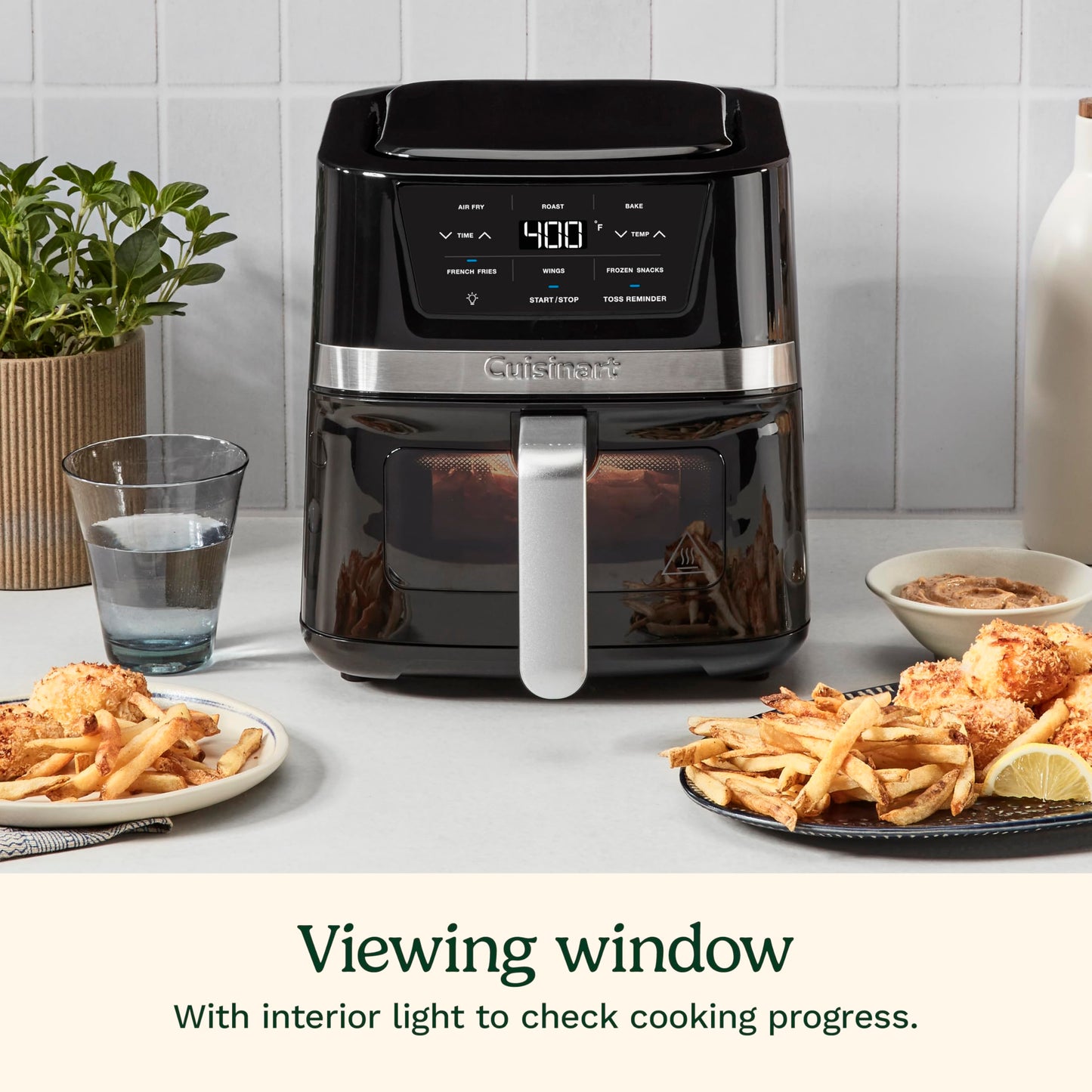 Cuisinart Air Fryer, 2.6-Quart Compact Basket Fryer with 3 Cooking Functions to Air Fry, Roast, and Bake, 3 Airfryer Presets, Dishwasher-Safe Parts, AIR-80, Stainless Steel & Black