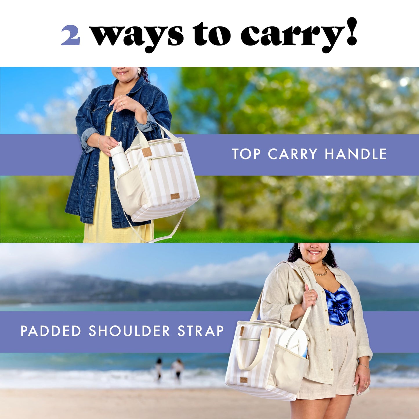 Fit & Fresh, 24-Can Soft Cooler Bag Insulated Leak-Resistant, Portable Soft Cooler, Large Cooler, Soft Sided Cooler Bag, Travel Cooler, Pina Colada