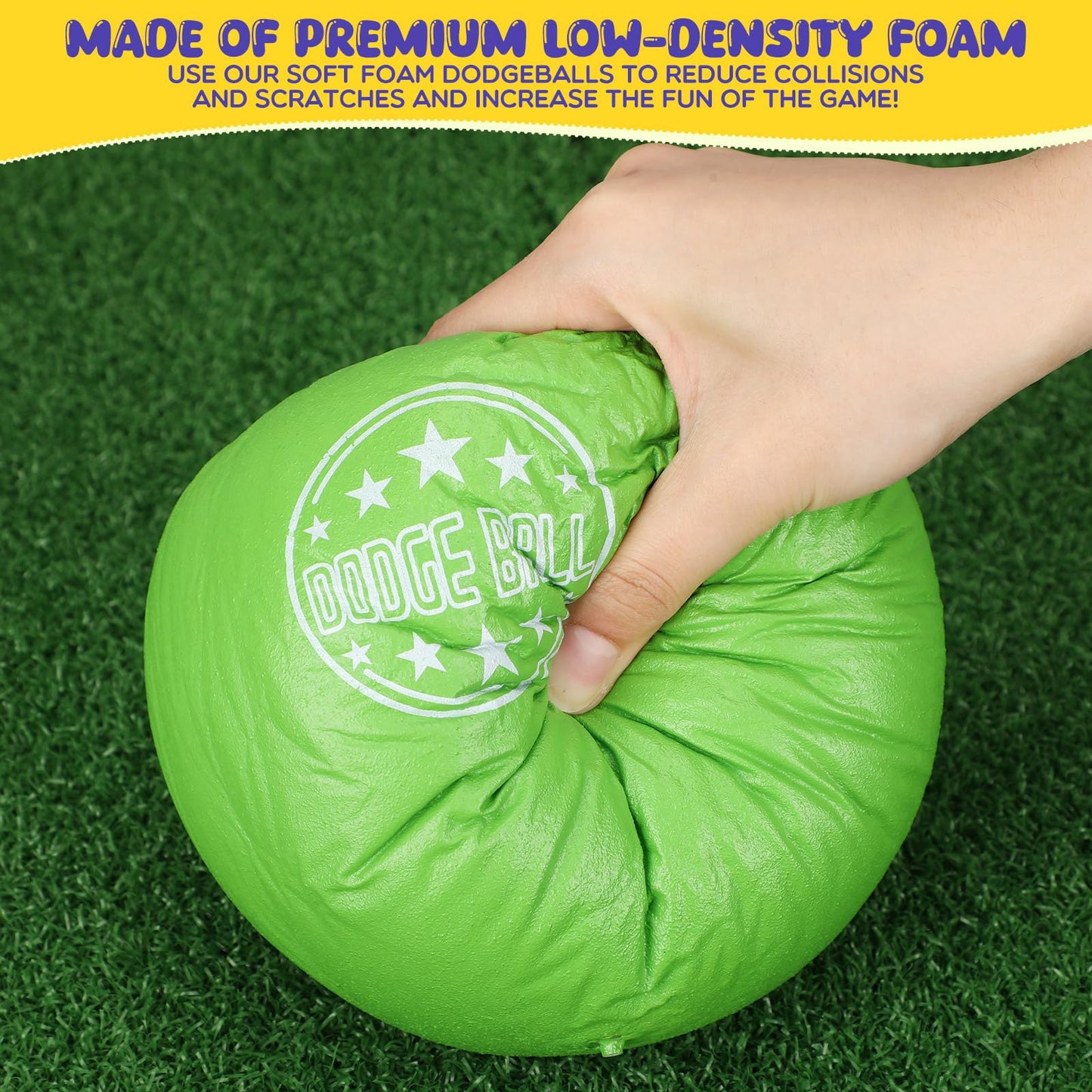 Jerify 12 Pcs Foam Dodgeball Set 6 Inch Soft Skin Foam Playground Dodgeballs Bulk, Low Density for Non Sting Dodgeball Sports Equipment for Kids and Adults
