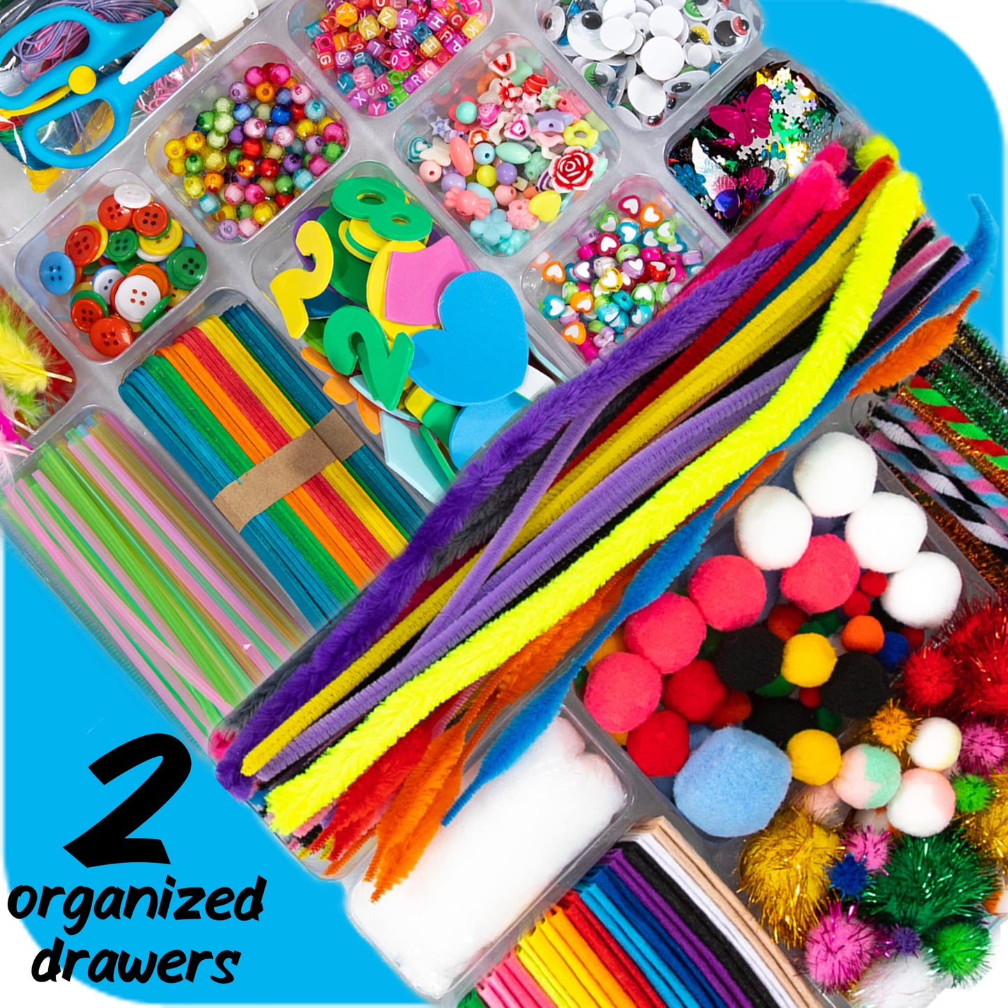 Arts and Crafts Supplies for Kid - 1600+Pcs Craft Kits for Kids - DIY School Craft Project for Kids Age 6 7 8-12 Gifts for Girls and Boys Crafts for Girls Ages 8-12 Arts Activities